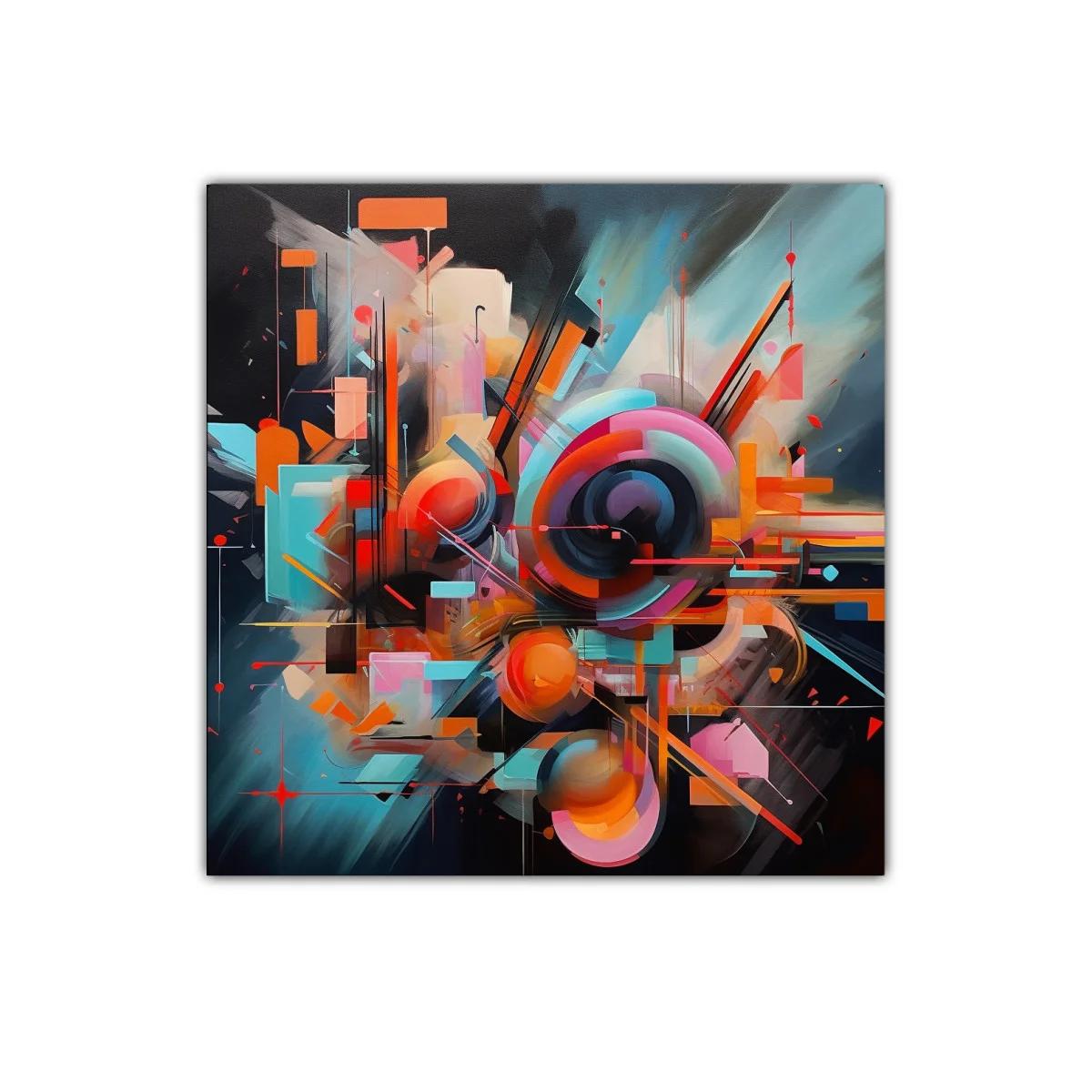 Cuadro abstracto moderno con formas y colores vibrantes — imagen principal