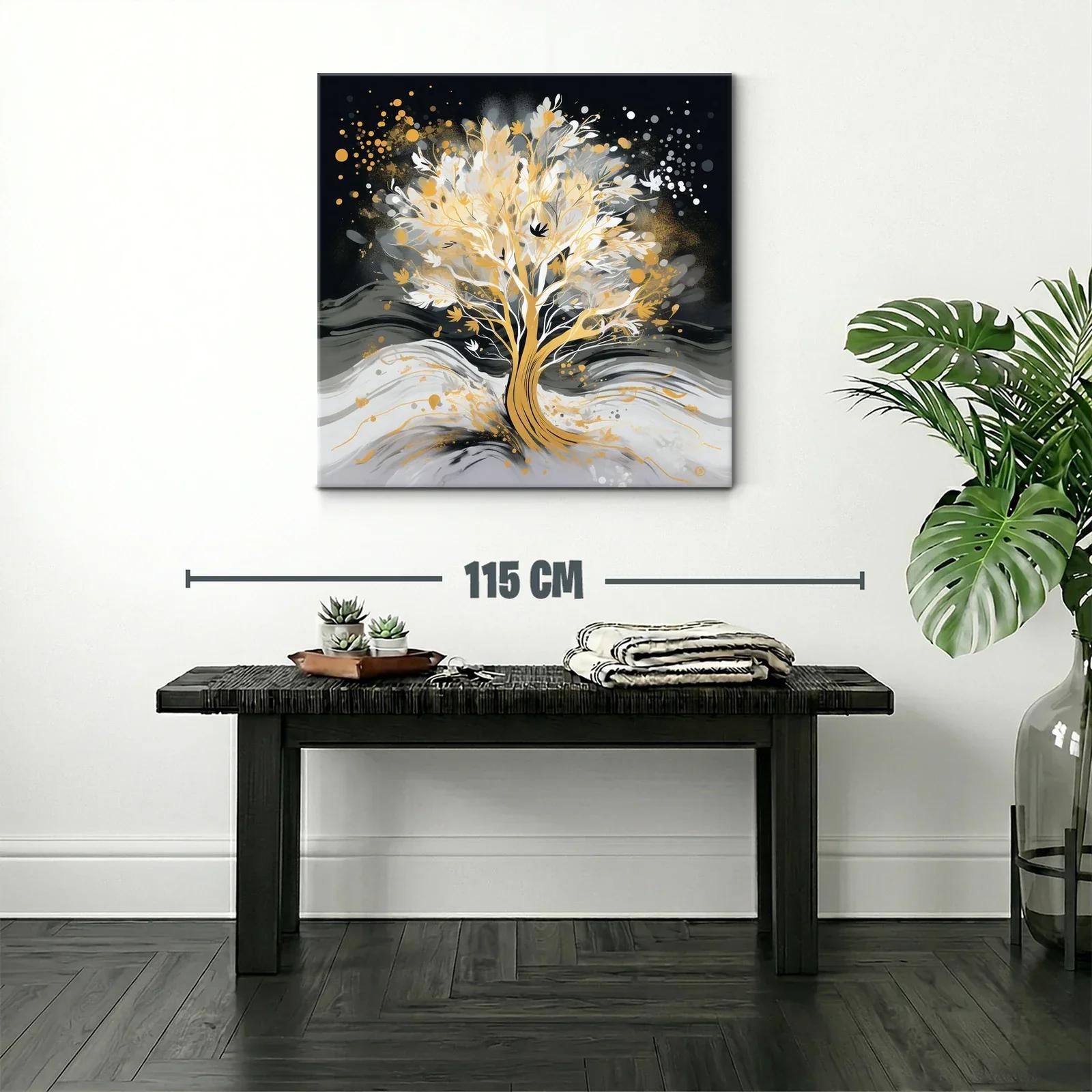 Árbol luminoso en tonos dorados y grises — miniatura 2