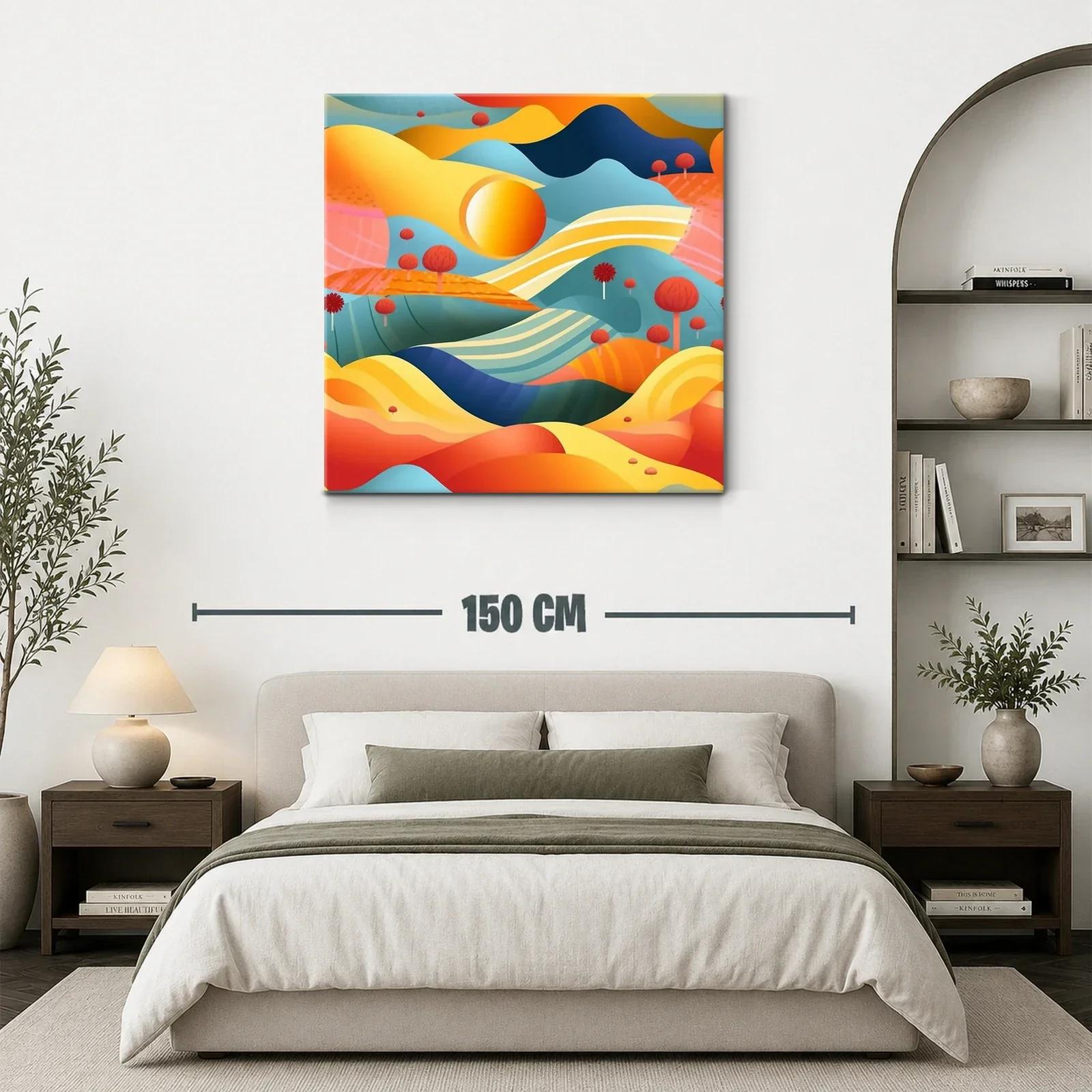 Paisaje abstracto en ondas cálidas y tonos vibrantes — miniatura 3