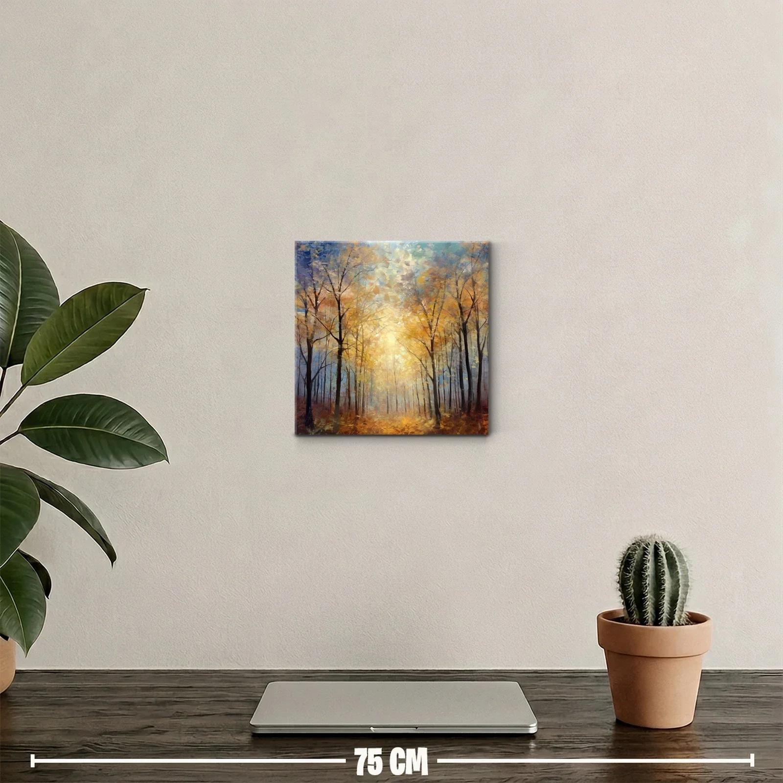 Bosque dorado iluminado con luz cálida de otoño — miniatura 2