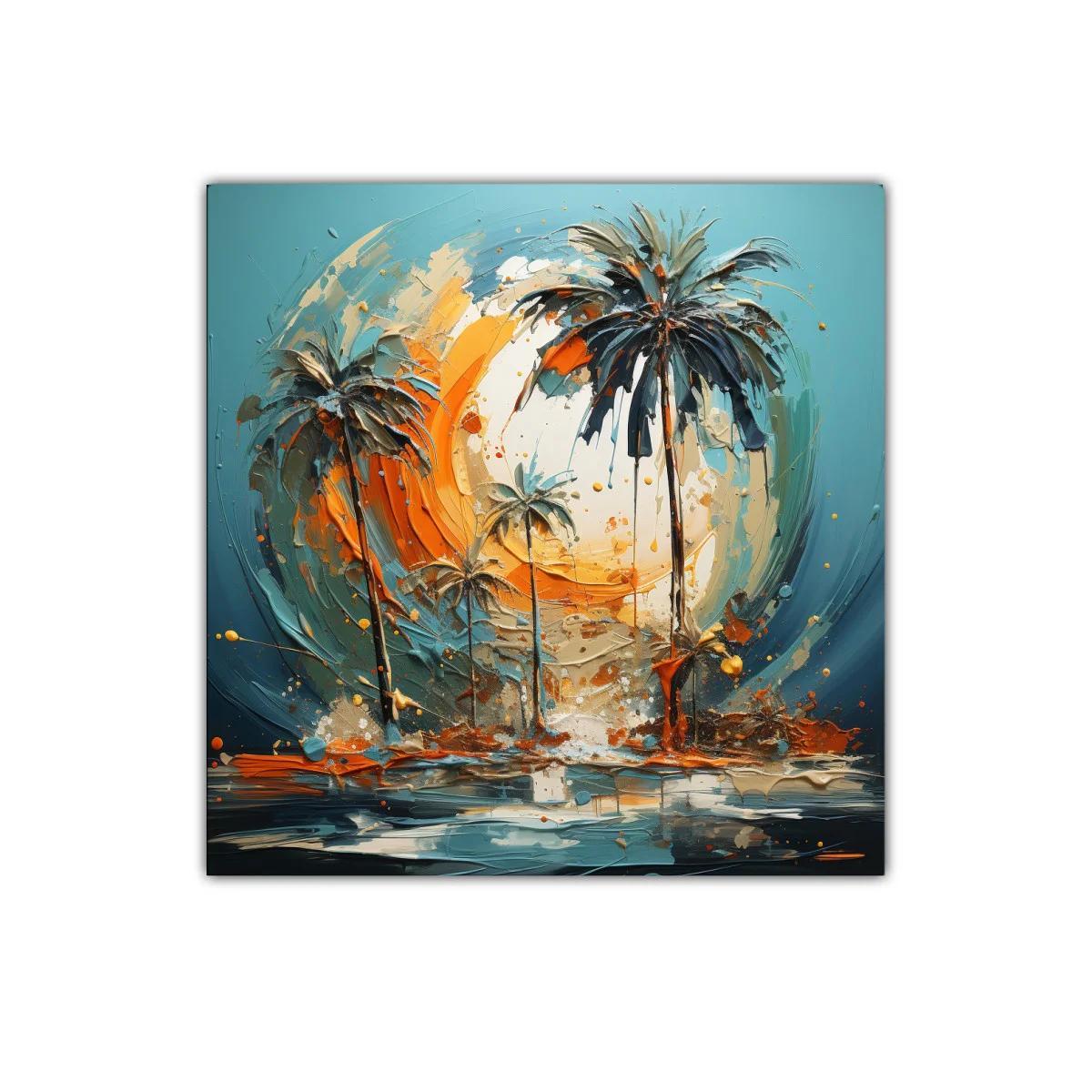 Palmeras vibrantes al atardecer en paisaje tropical — imagen principal