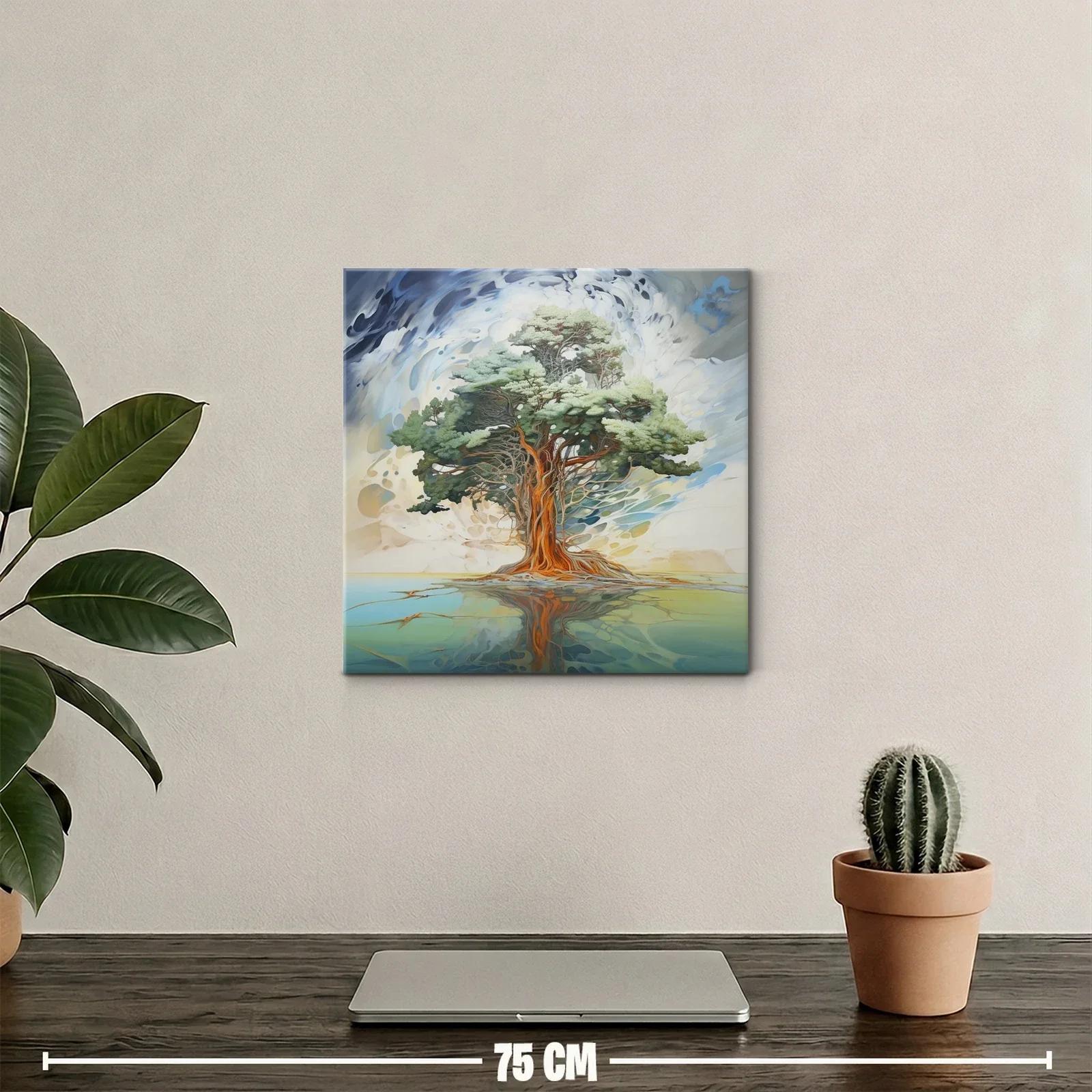 Árbol majestuoso con reflejo sobre agua serena — miniatura 2