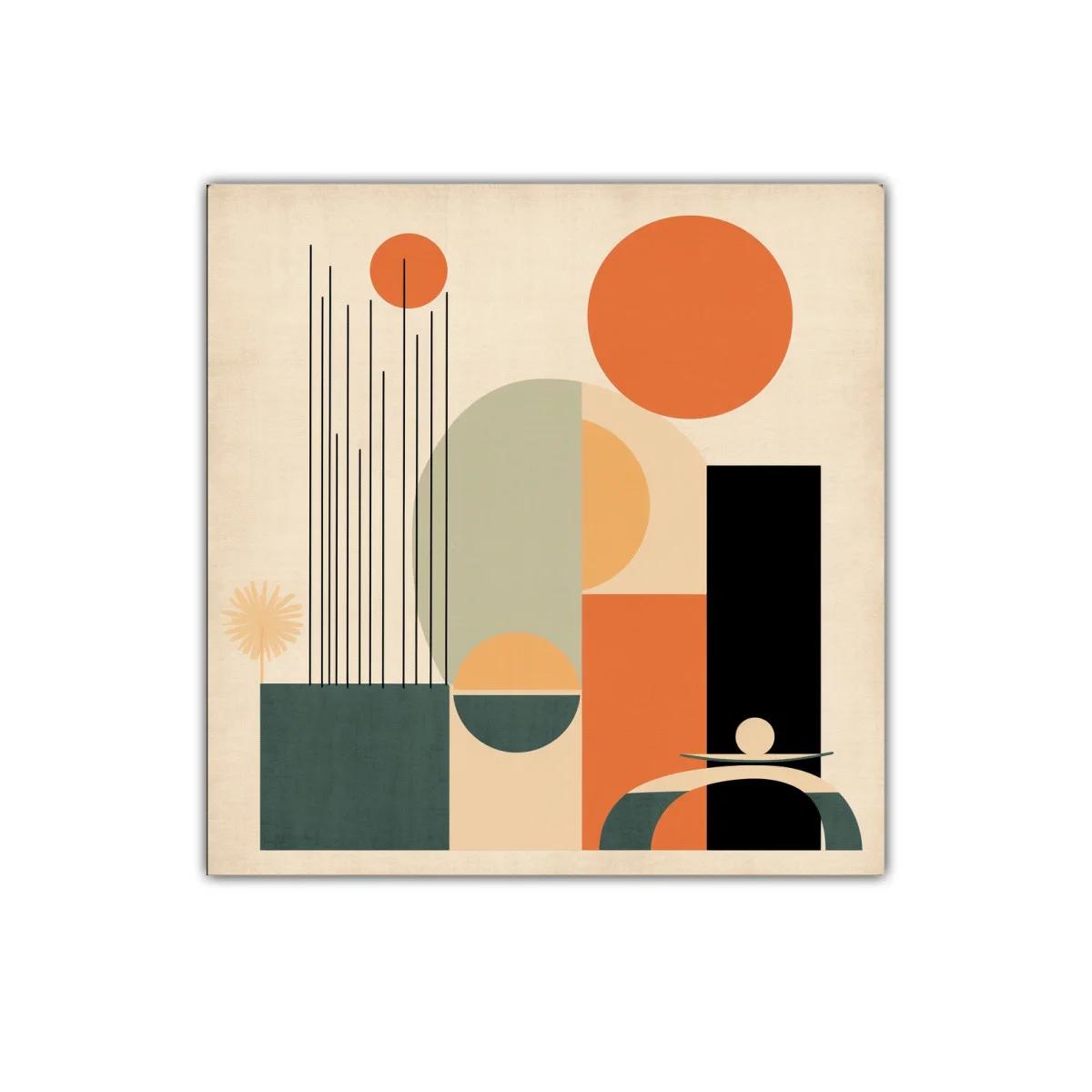 Composición geométrica con tonos cálidos para ambiente moderno — imagen principal