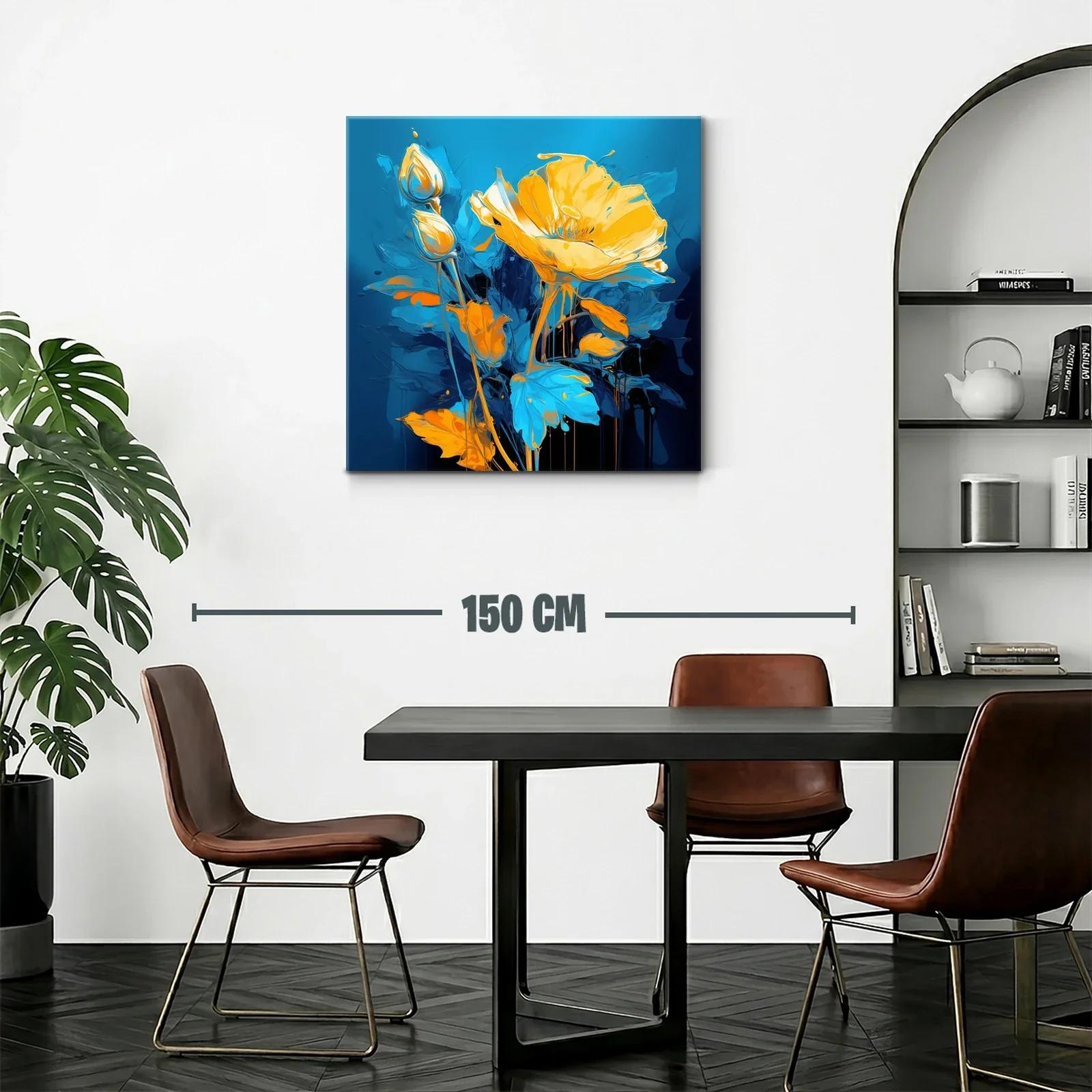 Flores vibrantes en tonos azules y naranjas intensos — miniatura 2