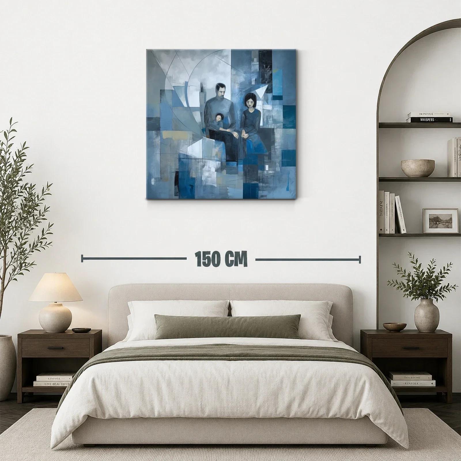 Composición abstracta de familia en tonos fríos y azules — miniatura 3