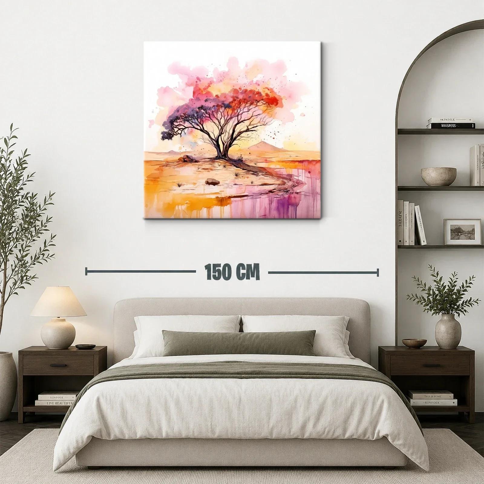 Árbol solitario con vibrantes tonos cálidos al atardecer — miniatura 3