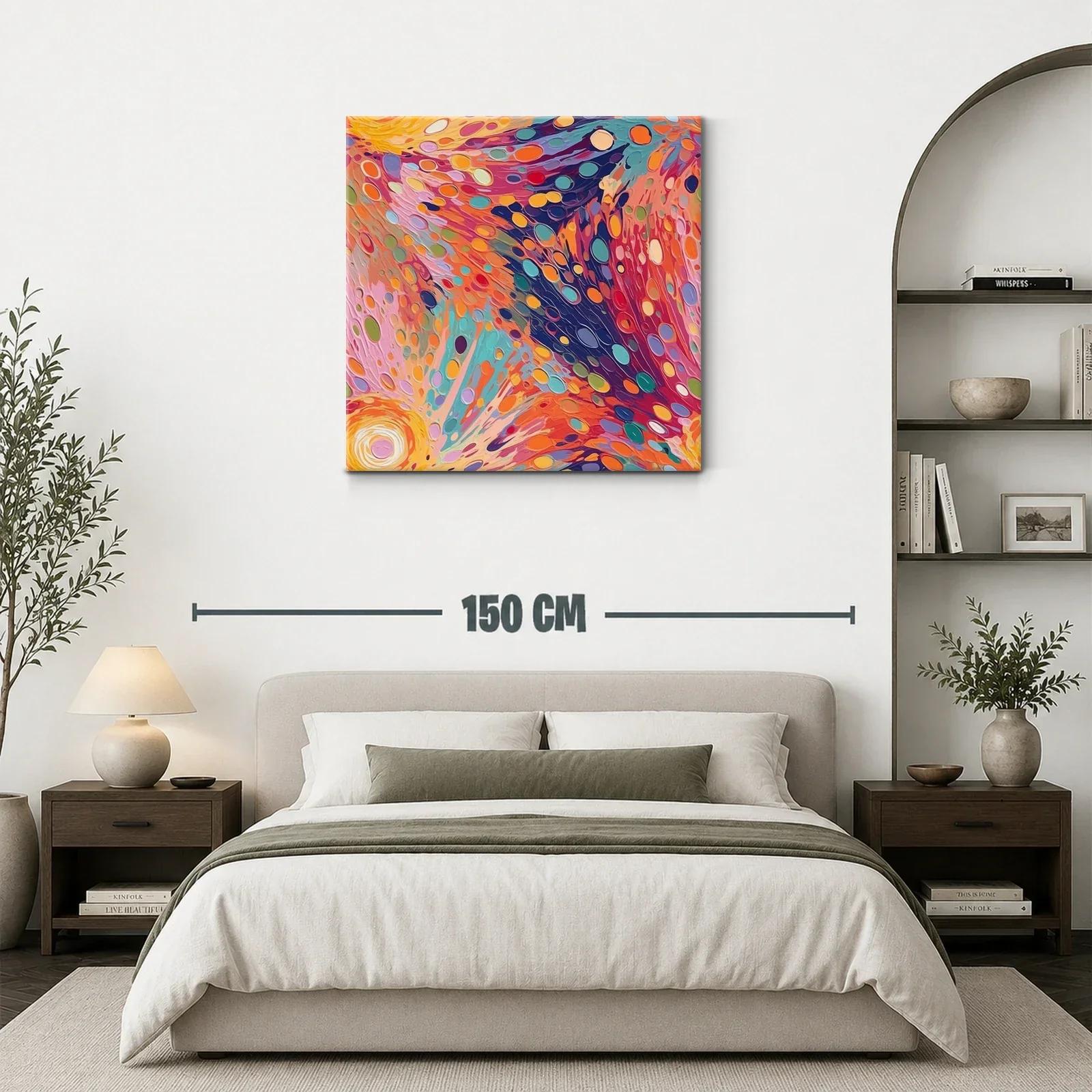 Cuadro vibrante con formas abstractas en tonos cálidos — miniatura 3