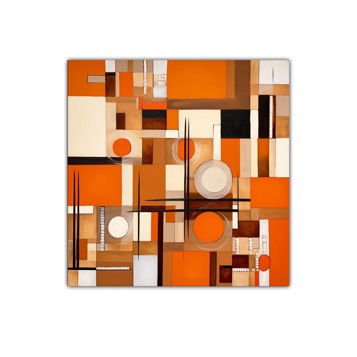 Cuadro abstracto con formas geométricas y tonos cálidos — imagen principal