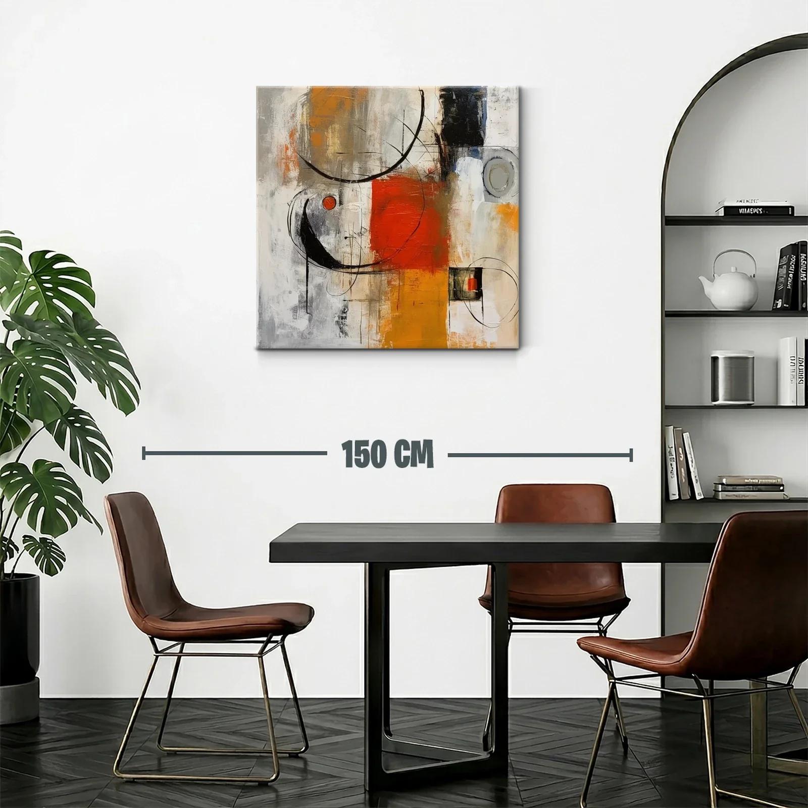 Composición abstracta en tonos naranja y negro — miniatura 2