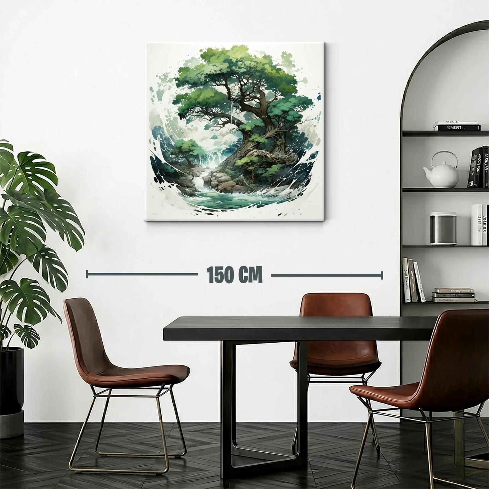 Árbol Majestuoso con Cascada en Escena Natural — miniatura 2
