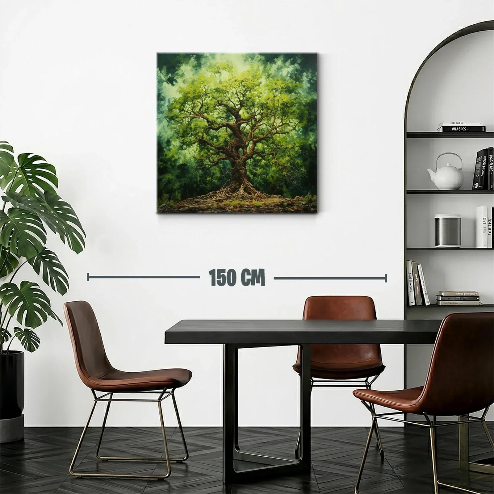 Majestuoso árbol con raíces y follaje frondoso verde — miniatura 2