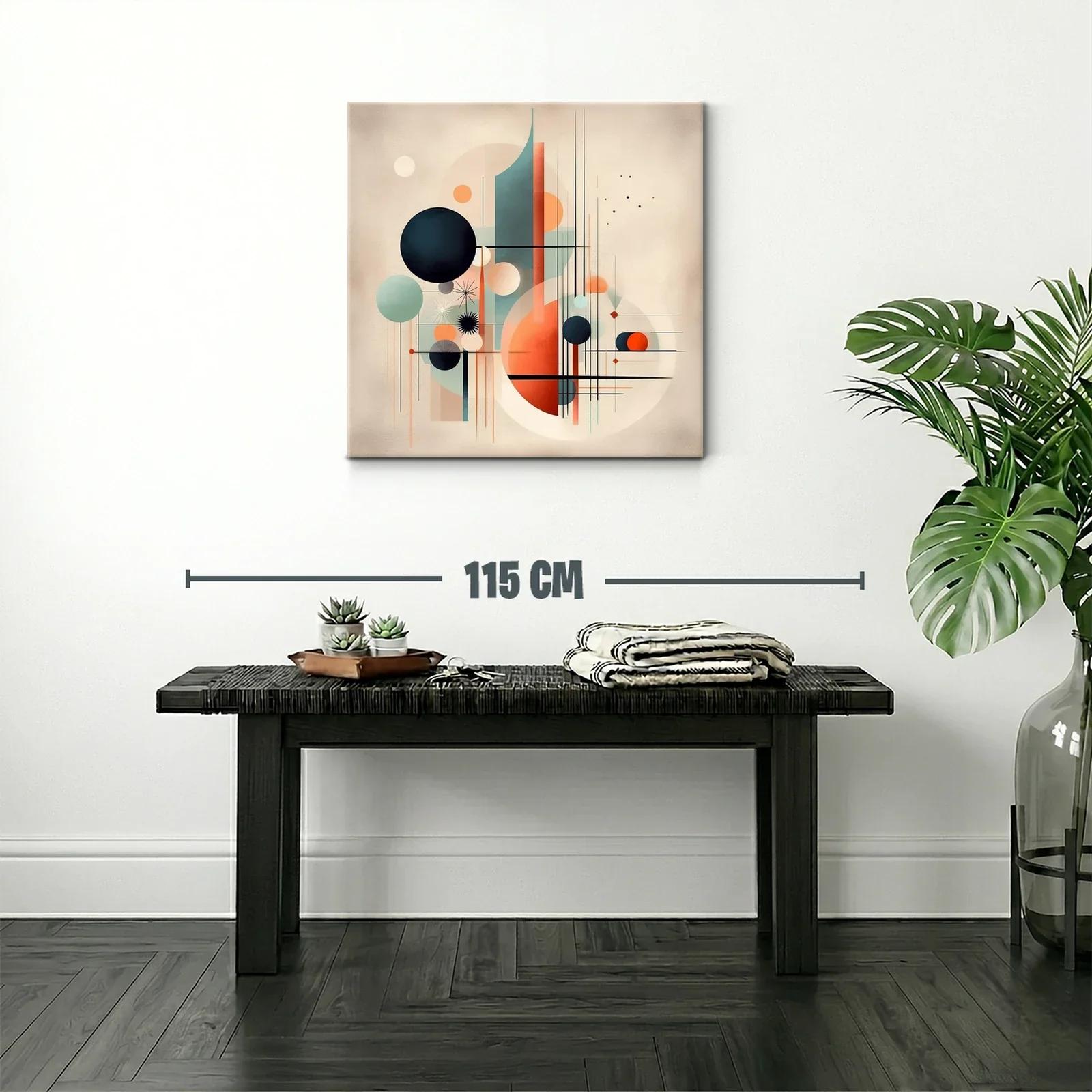 Composición geométrica abstracta en tonos cálidos y fríos — miniatura 2