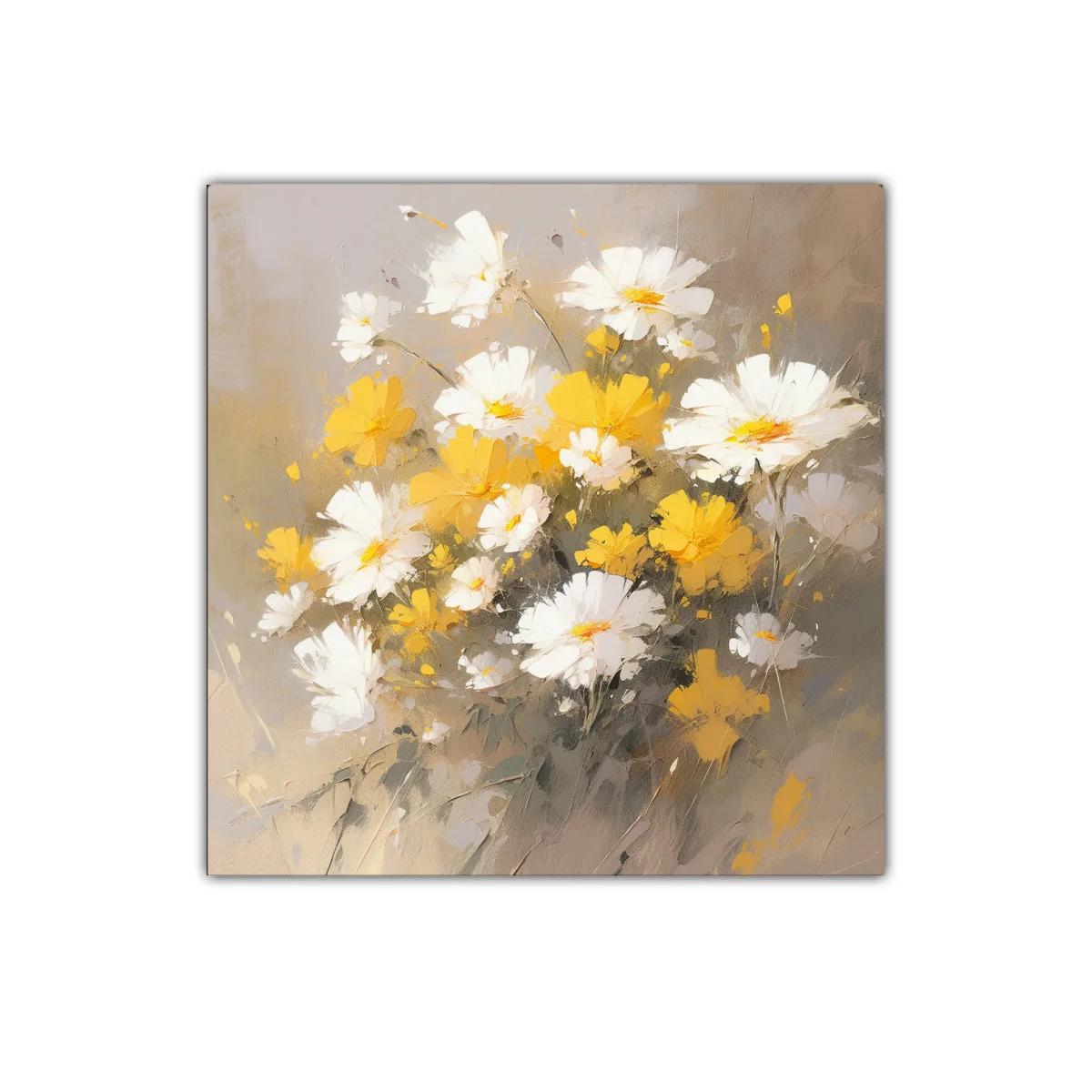 Cuadro decorativo con flores blancas y amarillas — imagen principal
