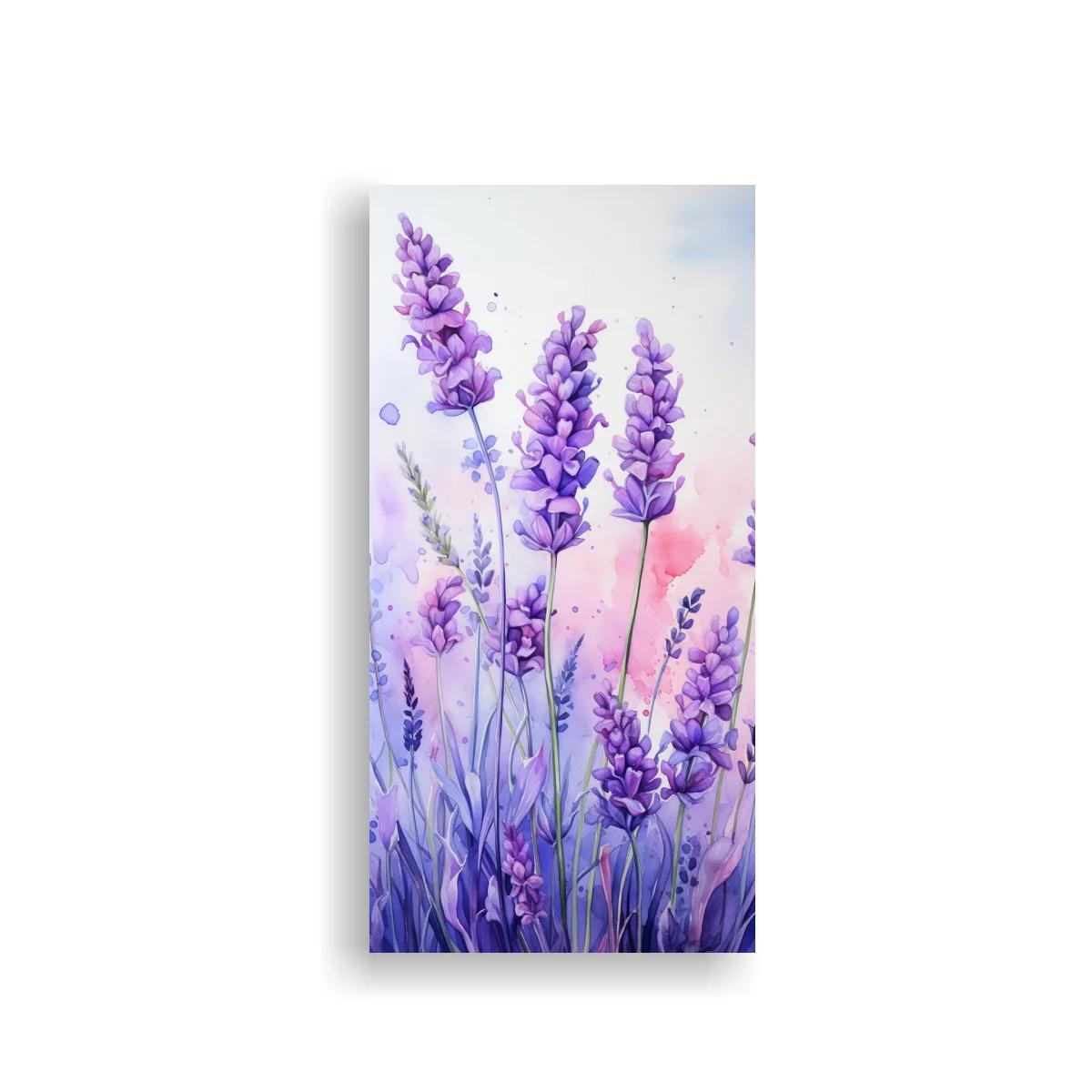 Cuadro lavanda con espigas de distintos tamaños