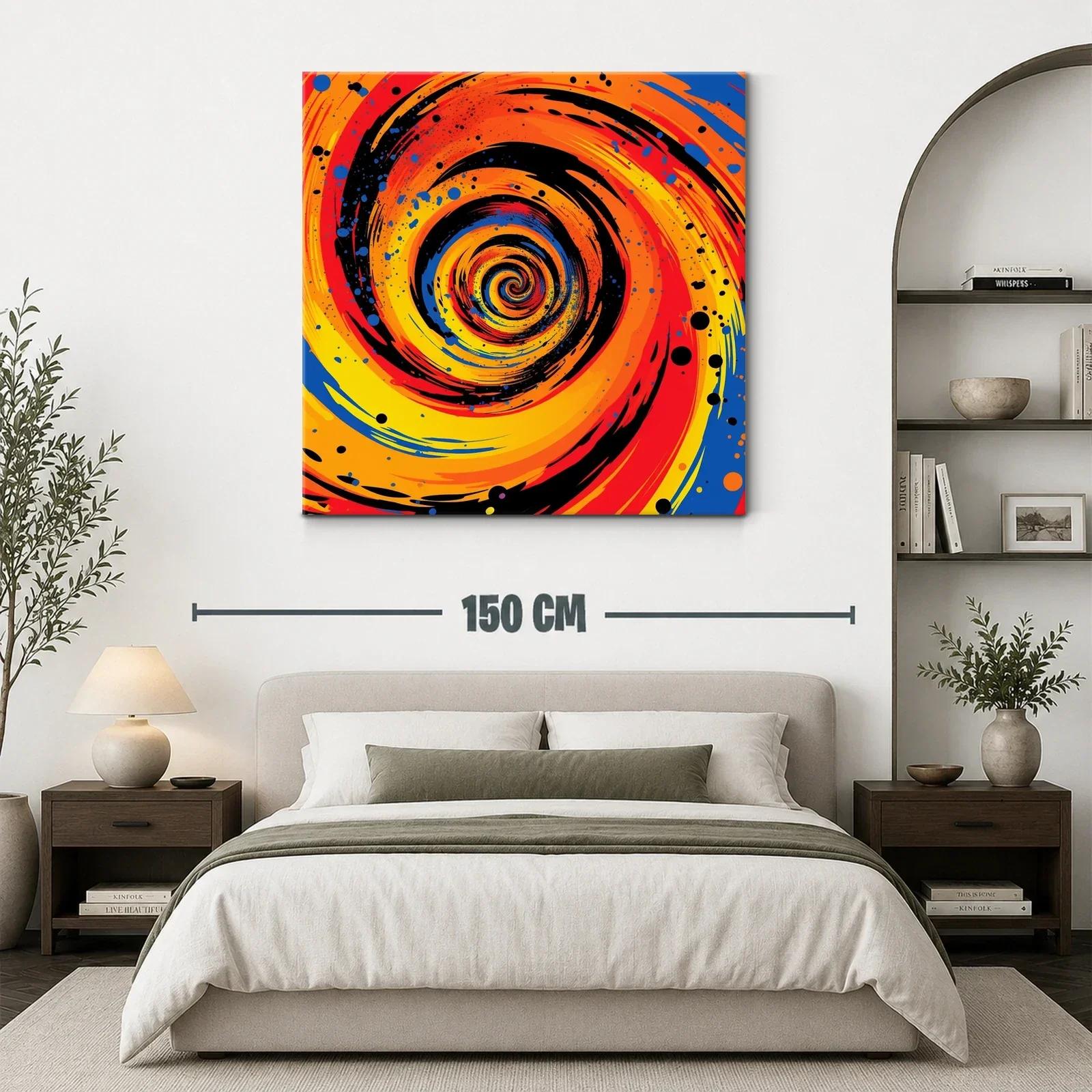 Cuadro espiral vibrante en tonos cálidos y contrastes intensos — miniatura 3