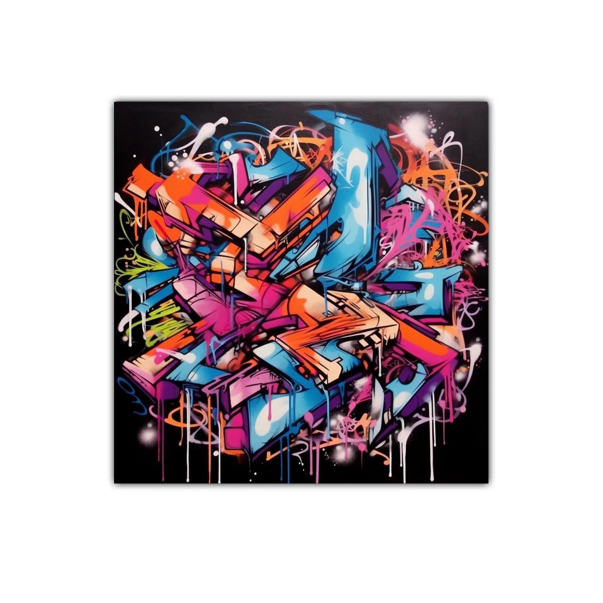 Cuadro decorativo arte urbano multicolor vibrante y dinámico — imagen principal