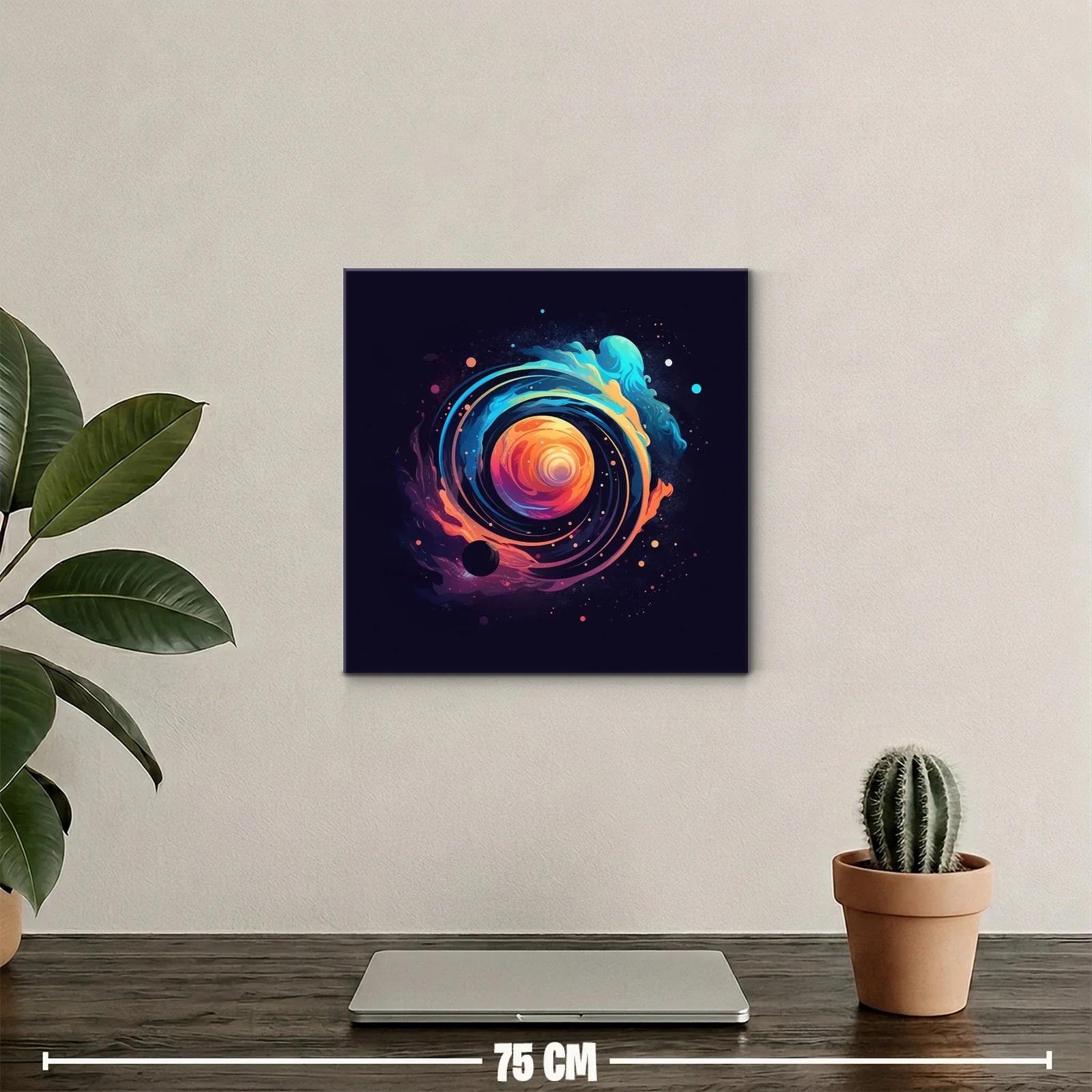 Cuadro del Cosmos en Movimiento con Tonos Vibrantes — miniatura 2