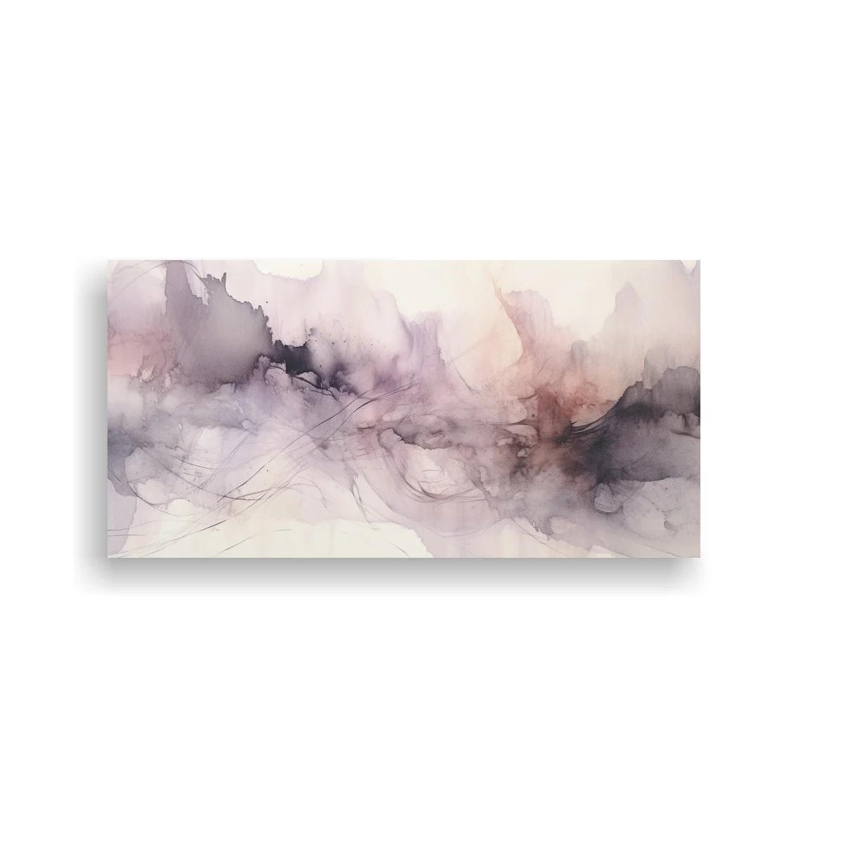 Cuadro nube abstracta lila y gris con bordes ahumados