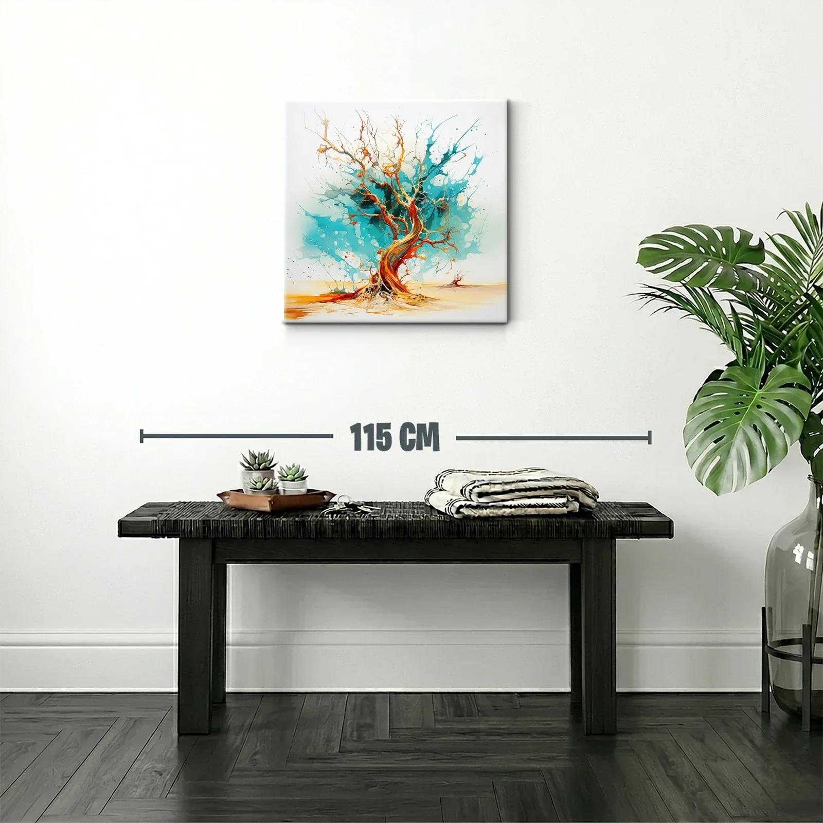 Árbol abstracto en tonos vibrantes y azulados — miniatura 2