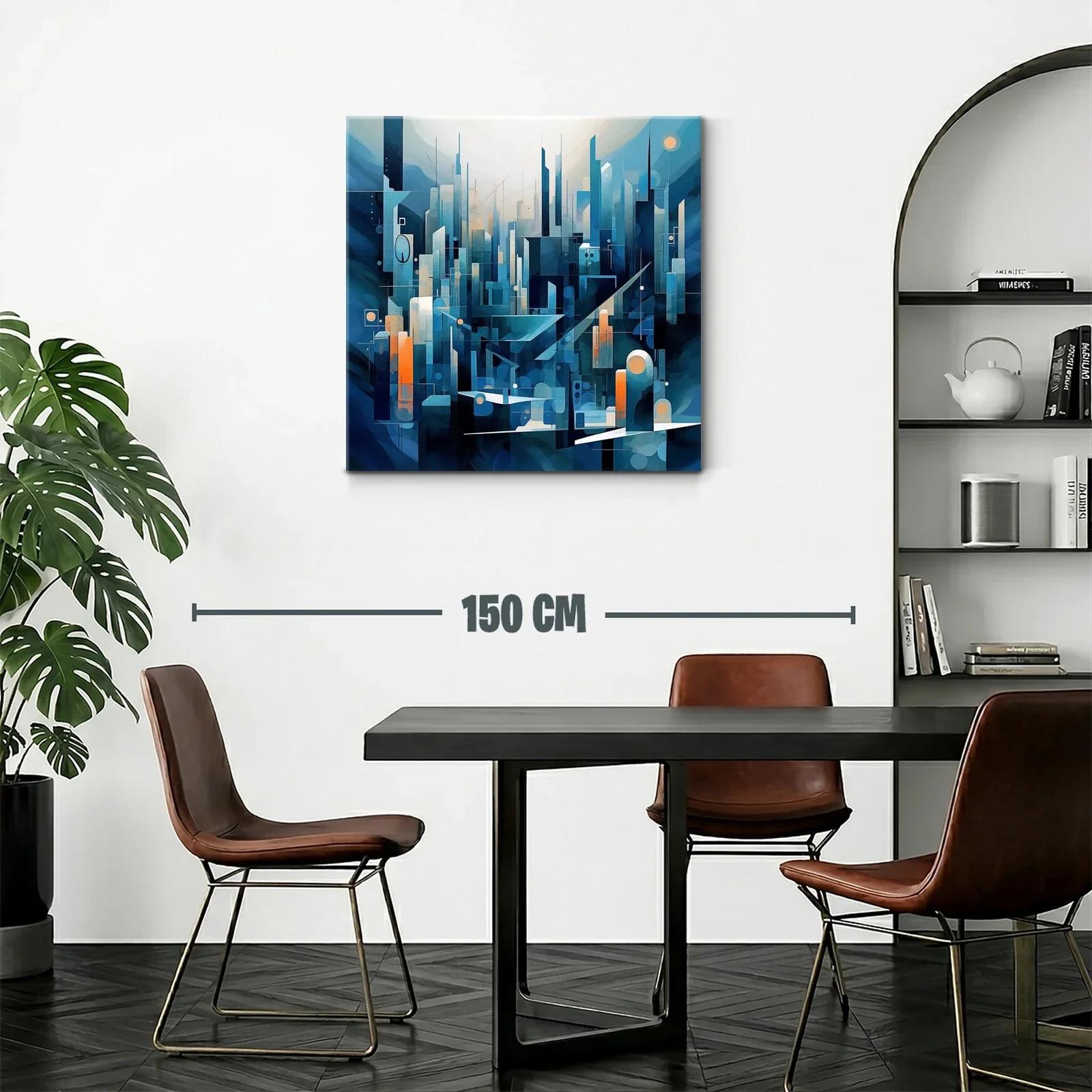 Composición abstracta de ciudad futurista en tonos azules — miniatura 2