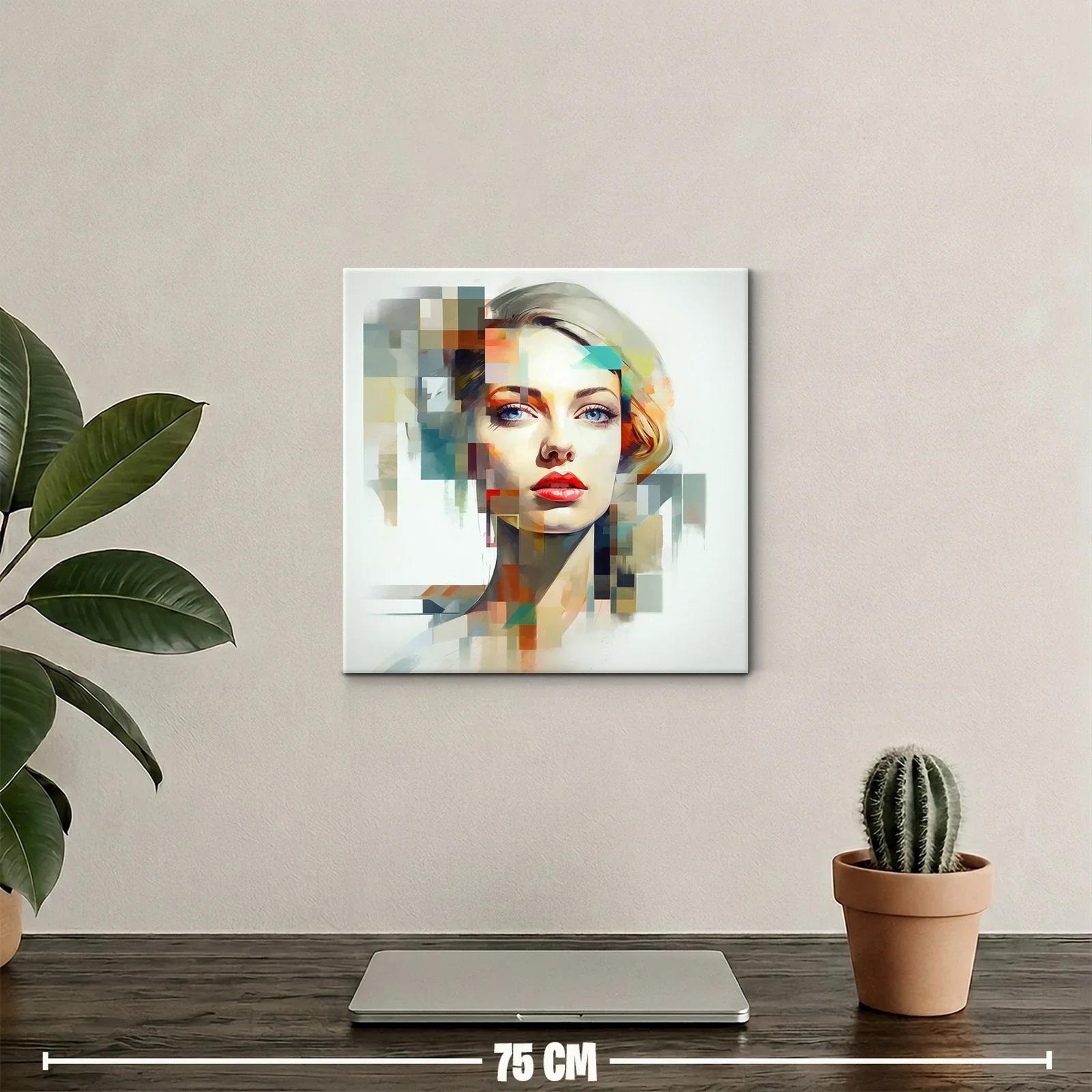 Retrato moderno femenino con tonos vibrantes y geometricos — miniatura 2