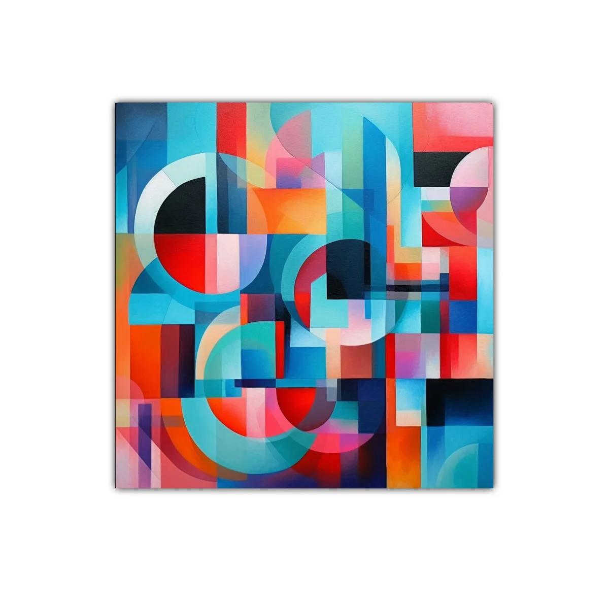 Cuadro moderno con formas geométricas y colores vibrantes