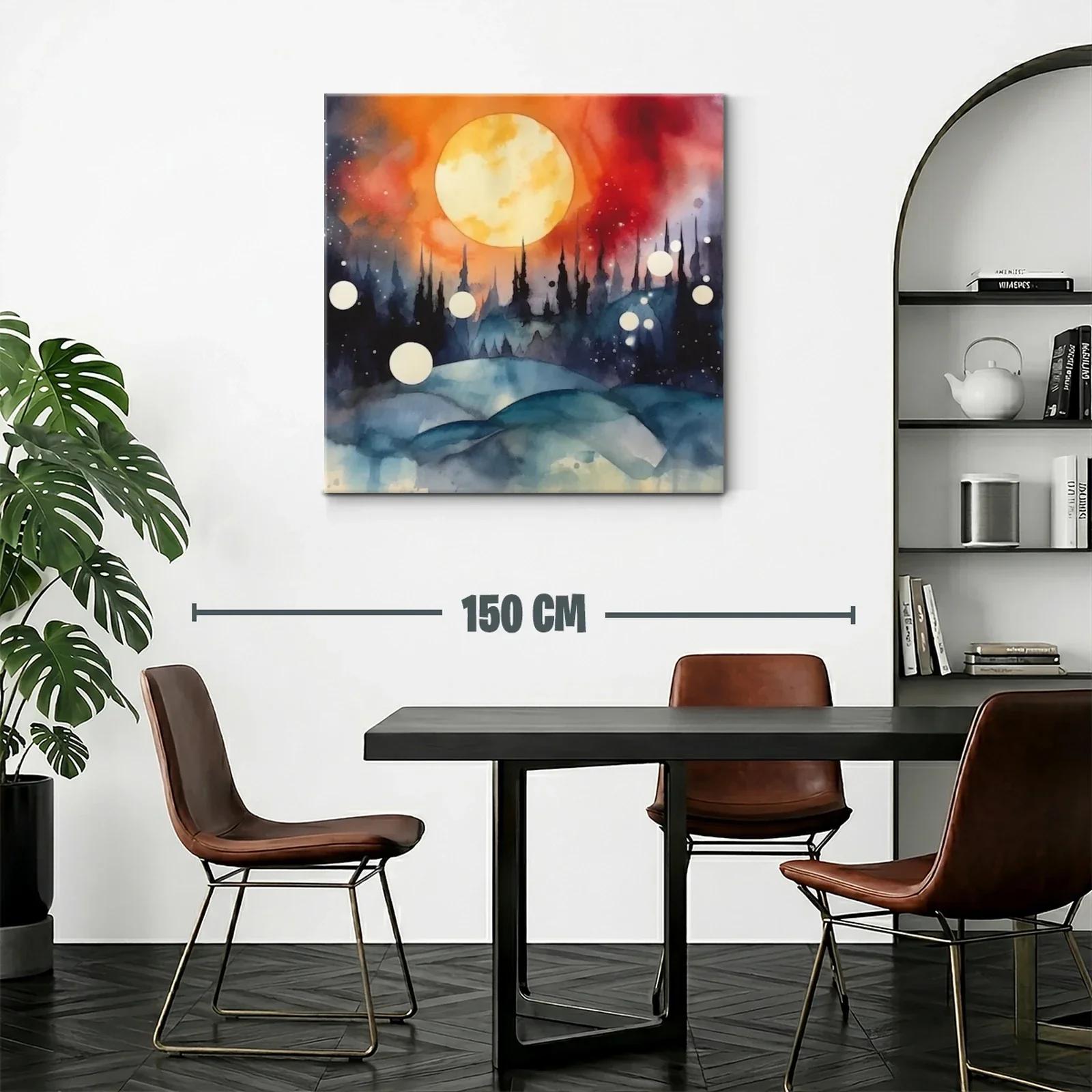 Paisaje onírico con luna llena y cielo intenso — miniatura 2
