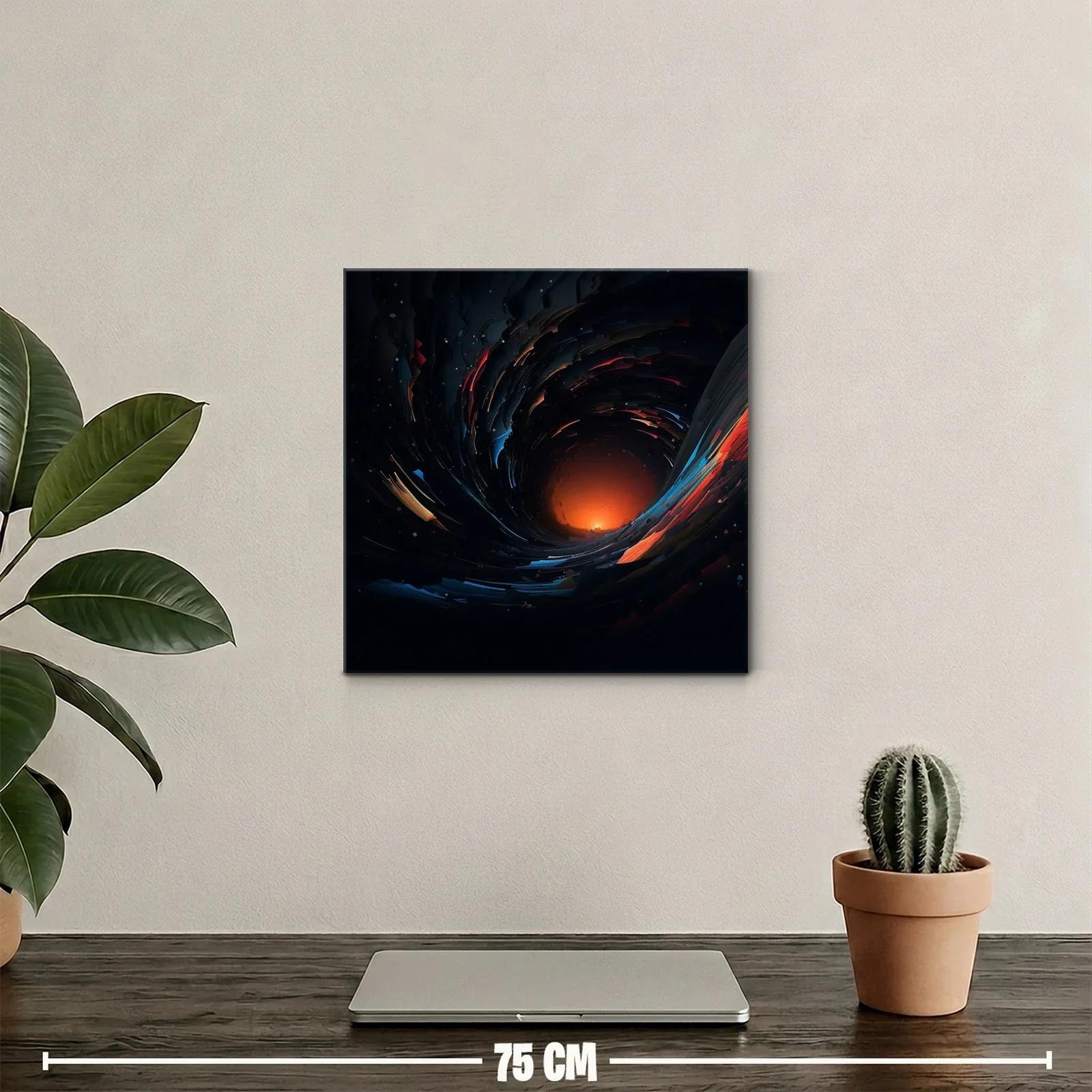 Cuadro abstracto de remolino y luz cálida intensa — miniatura 2