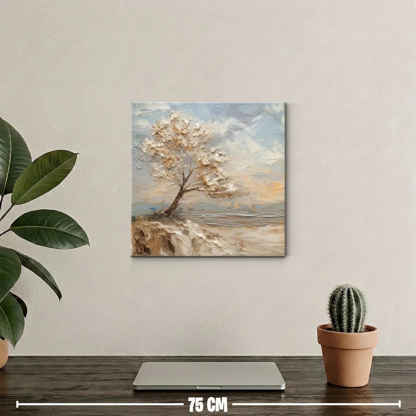 Árbol solitario en paisaje sereno con tonos cálidos — miniatura 2