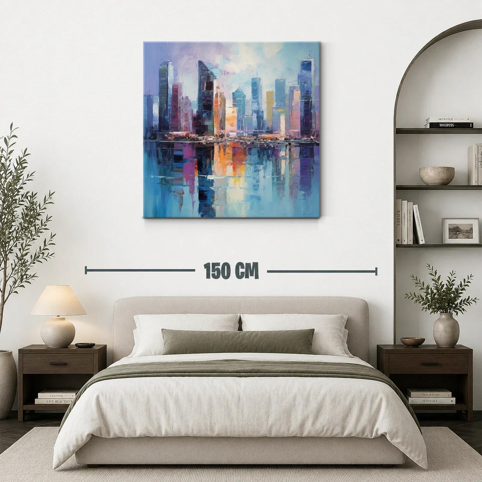 Paisaje urbano con reflejos vibrantes en la ciudad — miniatura 3