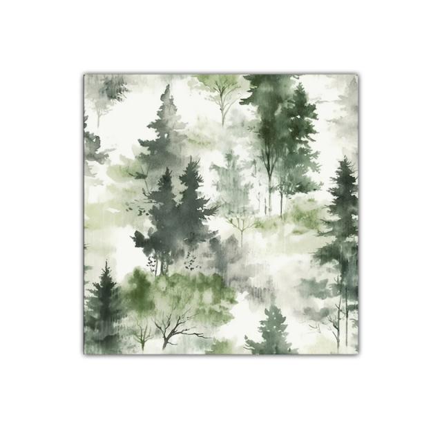 Tranquilo bosque en tonos verdes y grises suaves