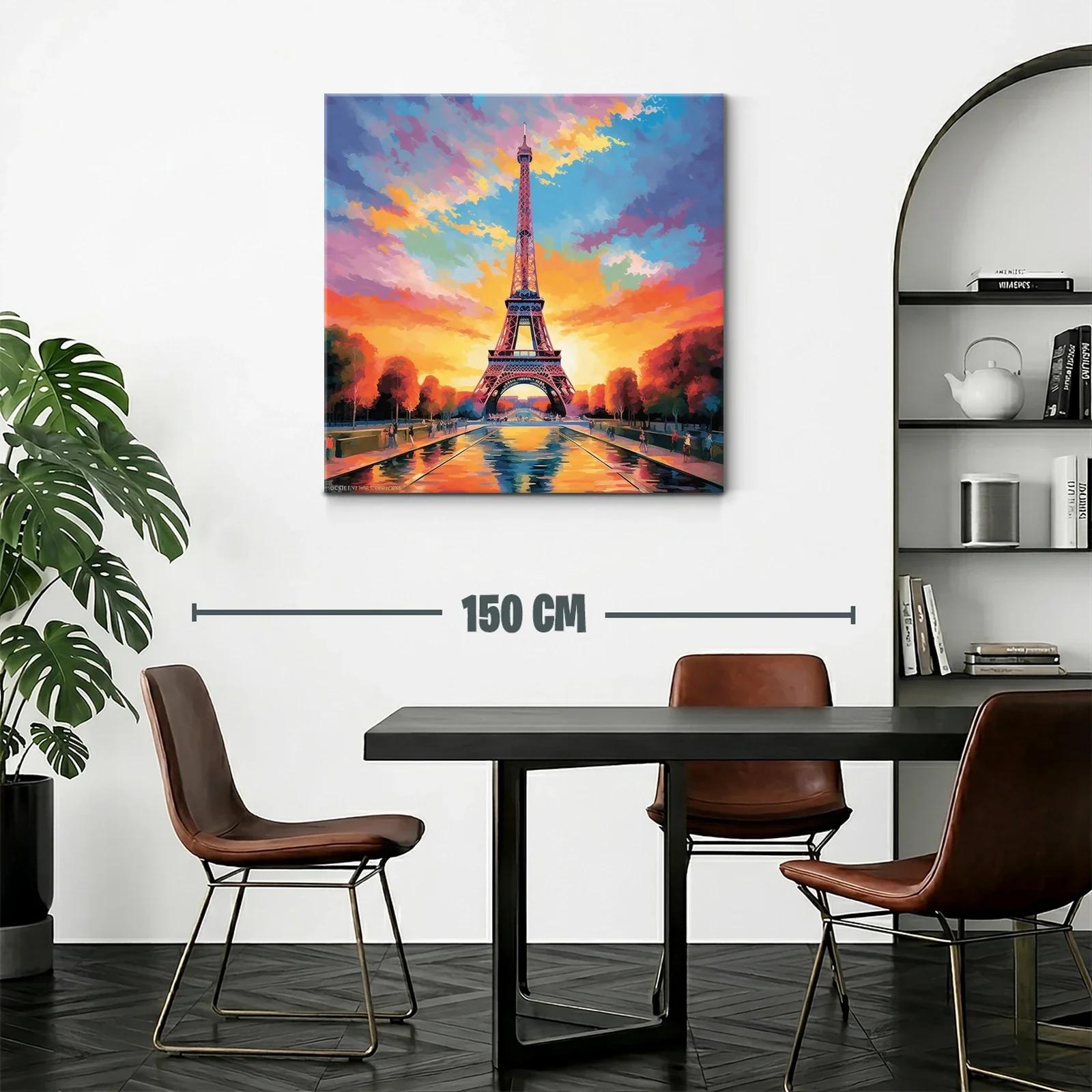 Atardecer vibrante en la torre de París — miniatura 2