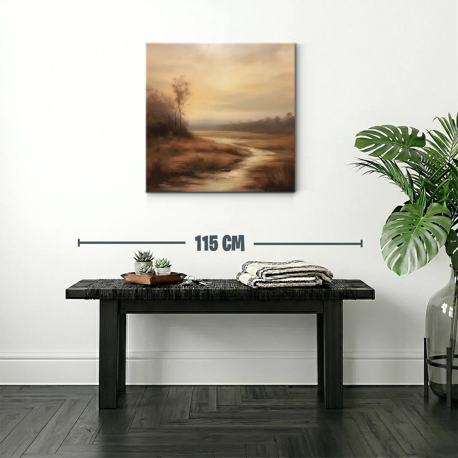 Paisaje sereno con río y tonos cálidos al atardecer — miniatura 2