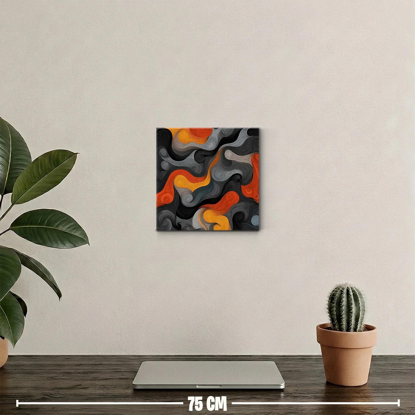 Cuadro decorativo con diseño abstracto en tonos cálidos y neutros — miniatura 2