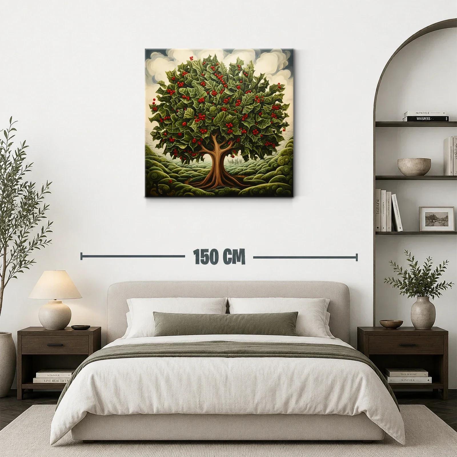 Árbol frondoso con hojas verdes y frutos rojos vibrantes — miniatura 3