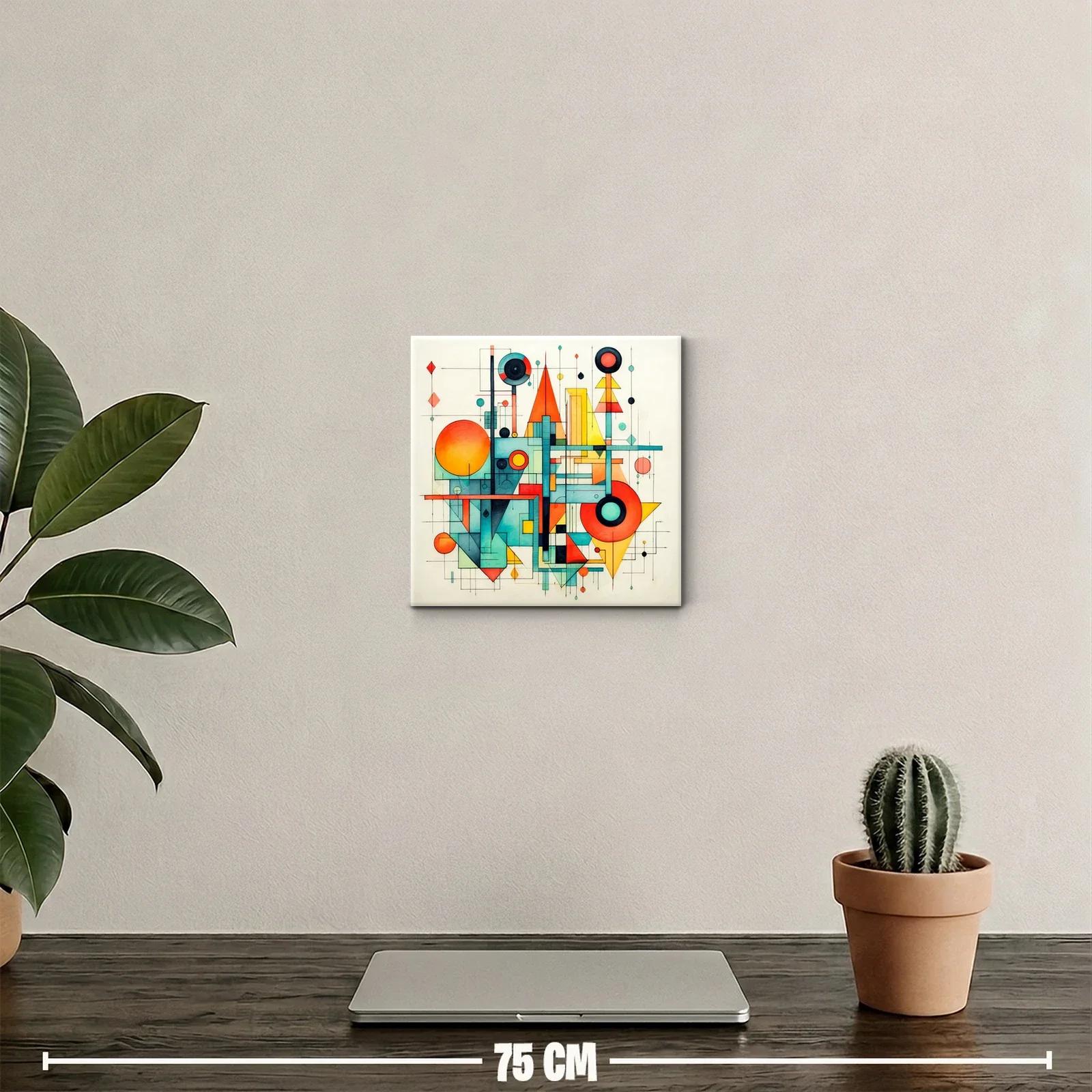 Composición geométrica vibrante con formas y líneas dinámicas — miniatura 2