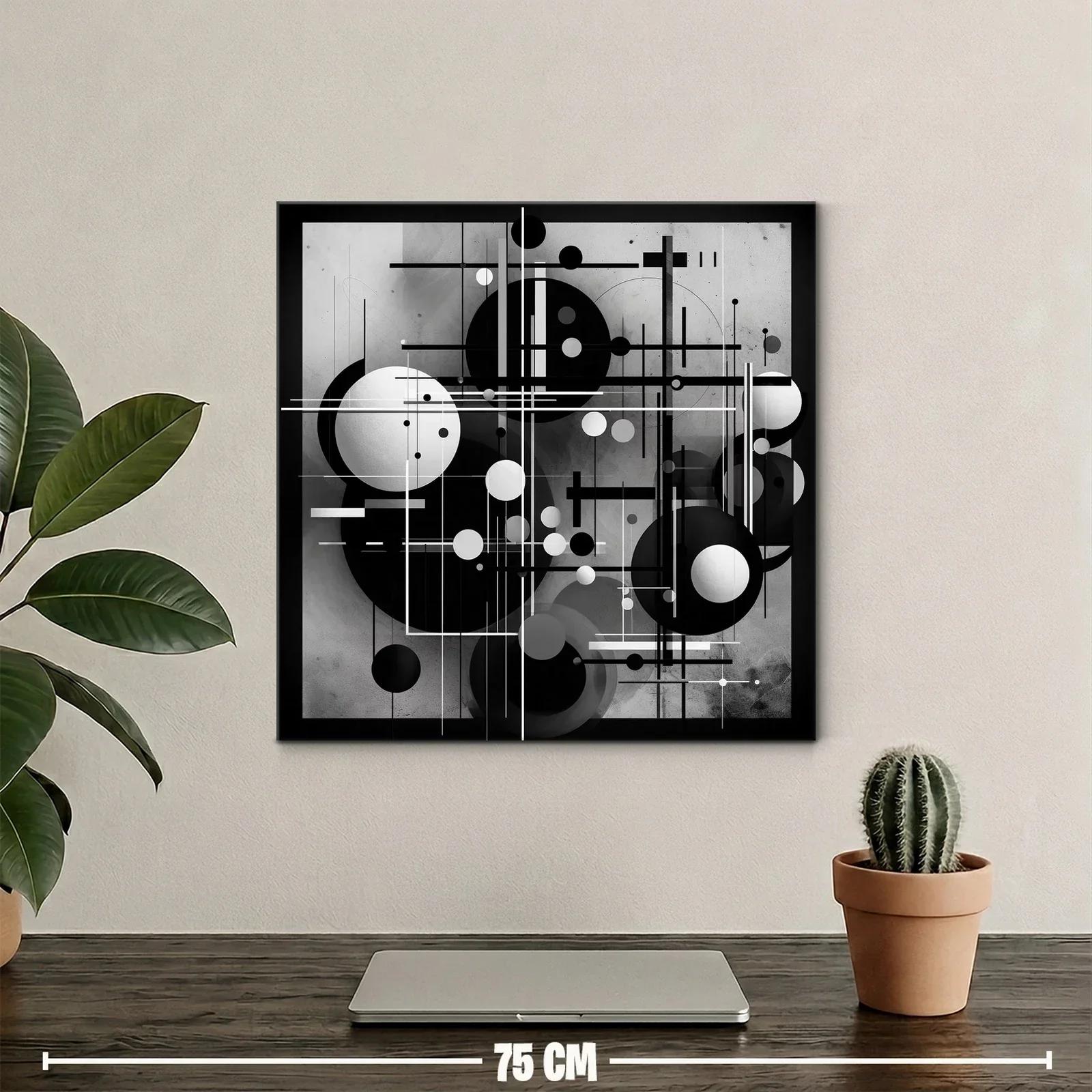 Arte abstracto geométrico en blanco y negro elegante — miniatura 2