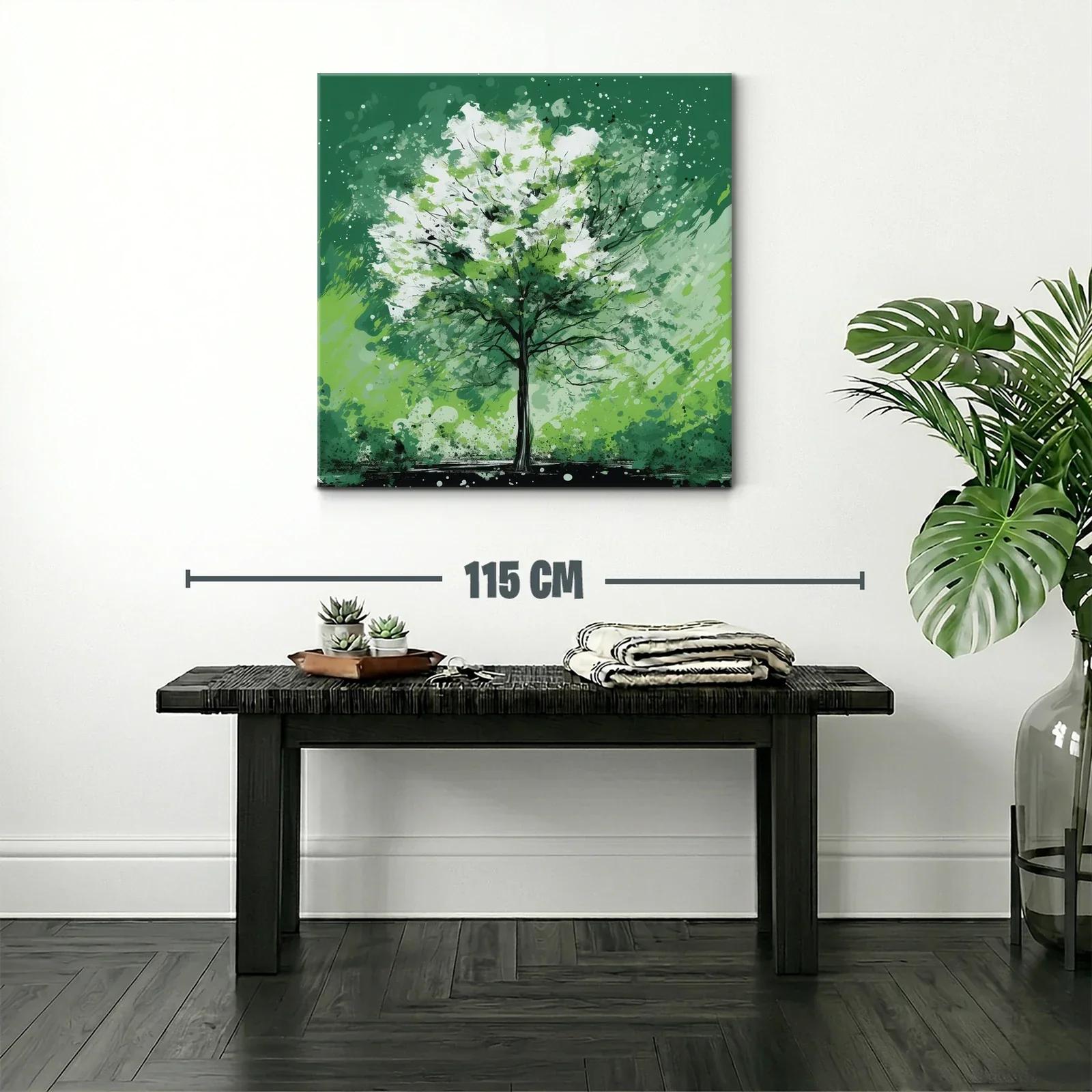Árbol vibrante en tonos verdes y blancos — miniatura 2