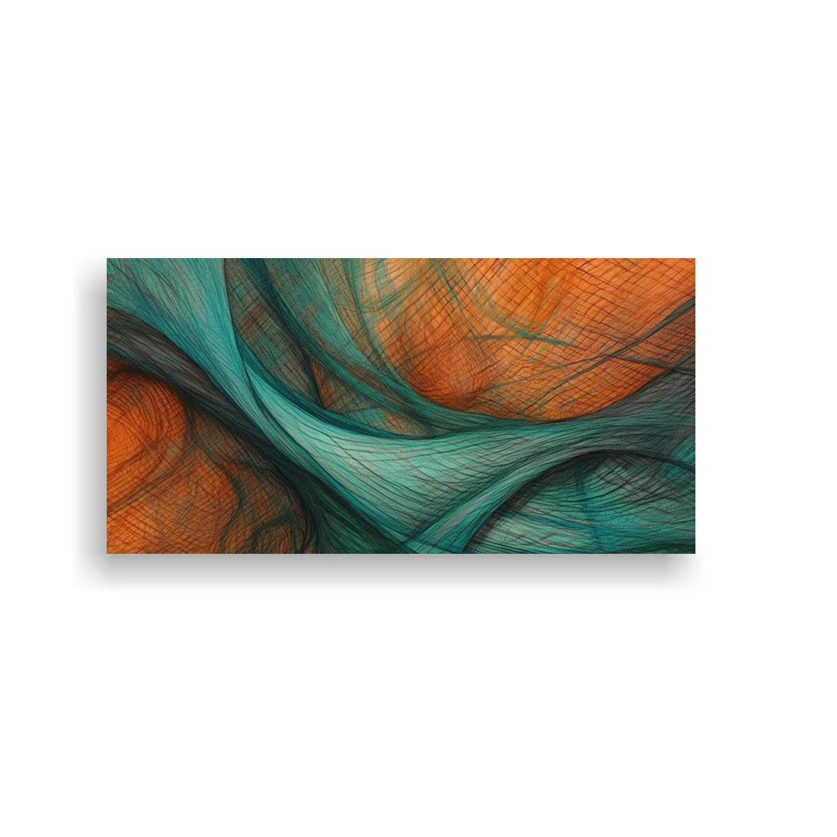 Cuadro ondas abstractas entrelazadas con pliegues curvos