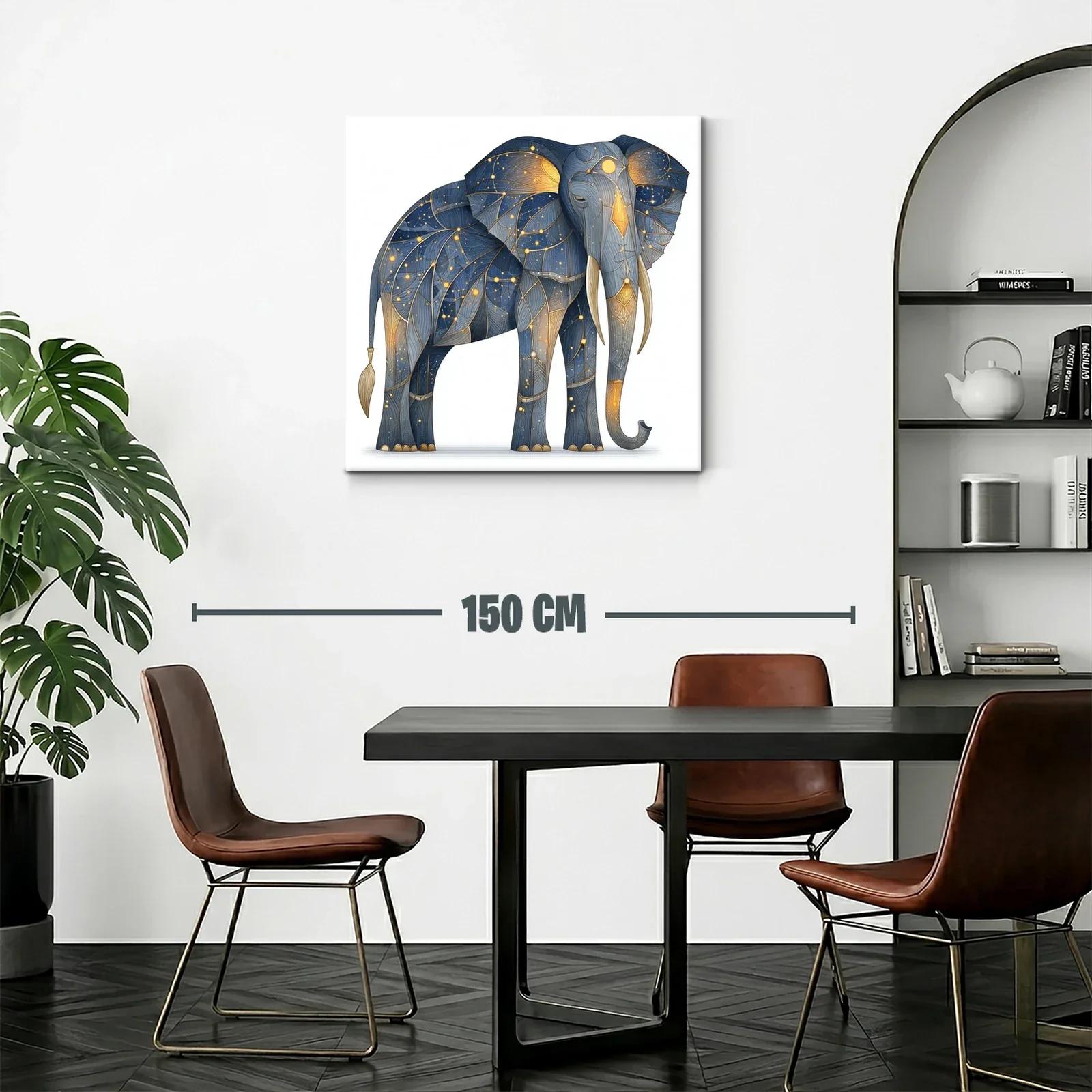 Elefante místico con constelaciones doradas y azul noche — miniatura 2
