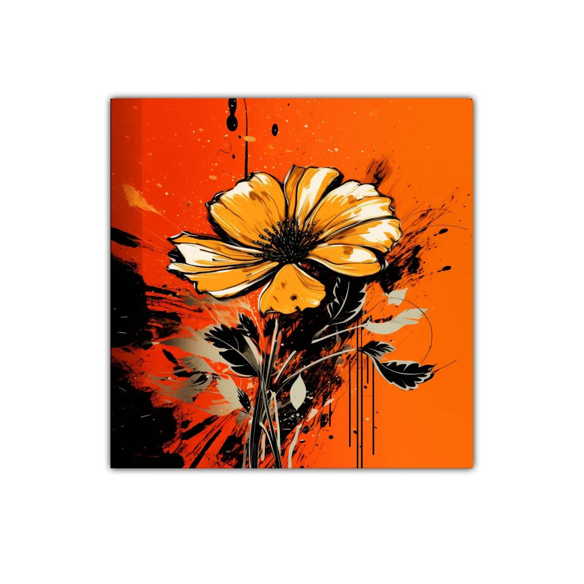 Flor vibrante en tonos naranjas y negros impactantes — imagen principal