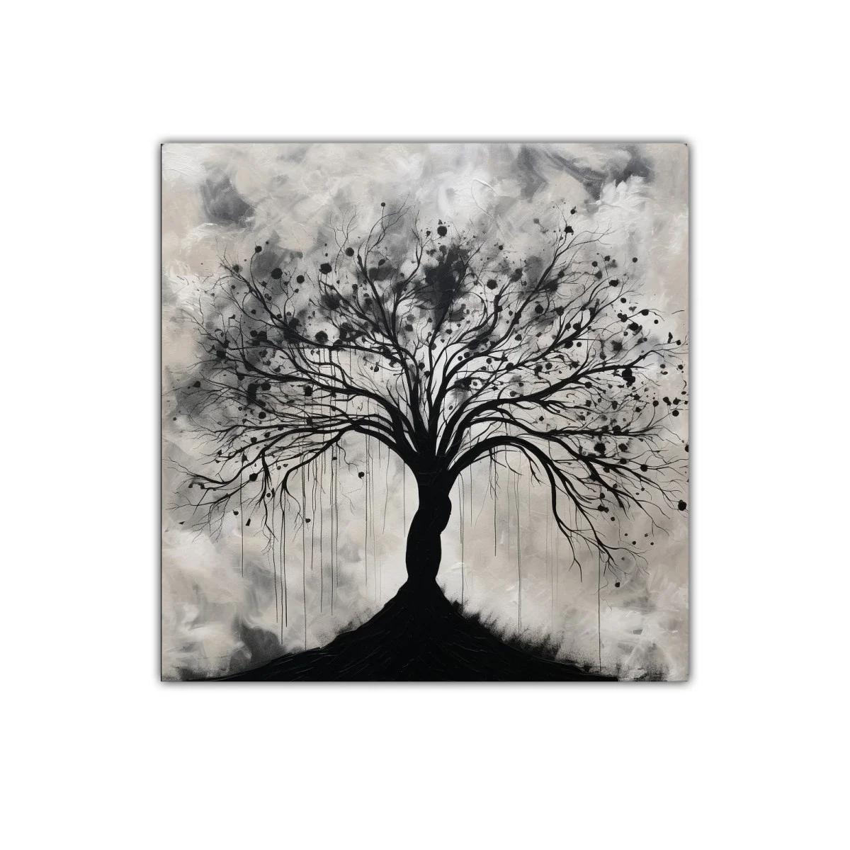 Árbol estilizado en tonos grises y negros para un ambiente elegante — imagen principal