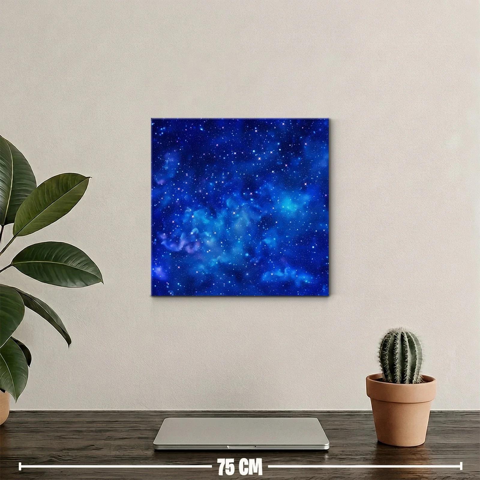 Cuadro cosmos estrellado con vibrantes tonos azules — miniatura 2
