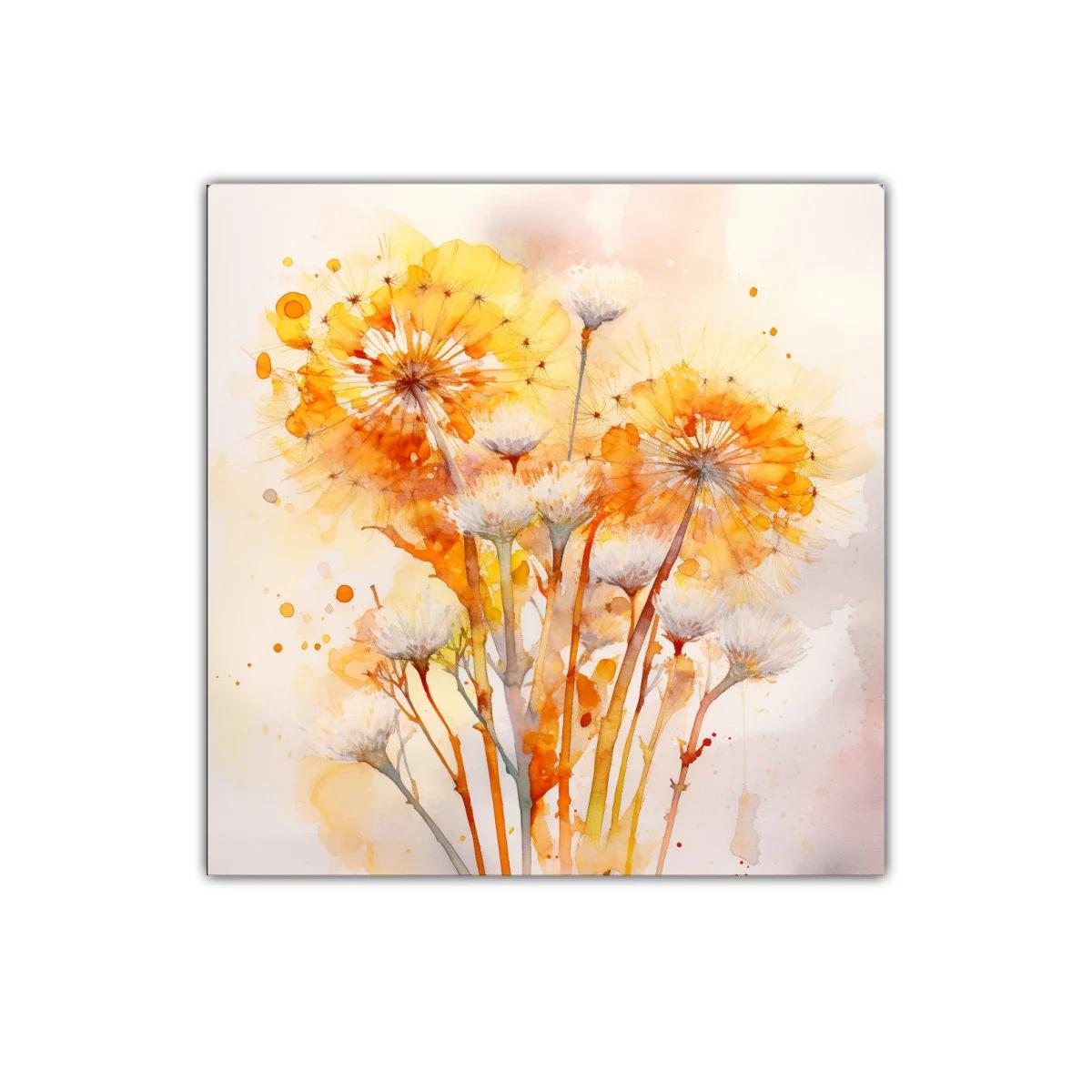 Cuadro decorativo con diente de león en tonos anaranjados — imagen principal