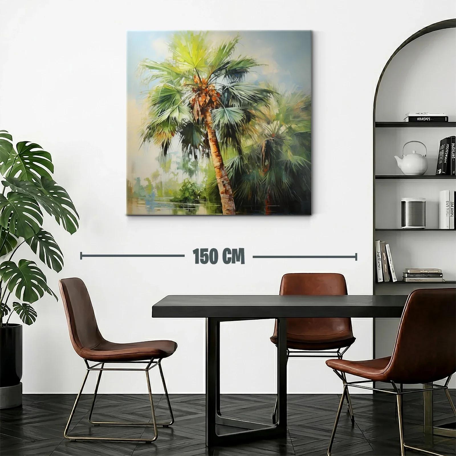 Palmera tropical con vibrantes tonos verdes y naranjas — miniatura 2