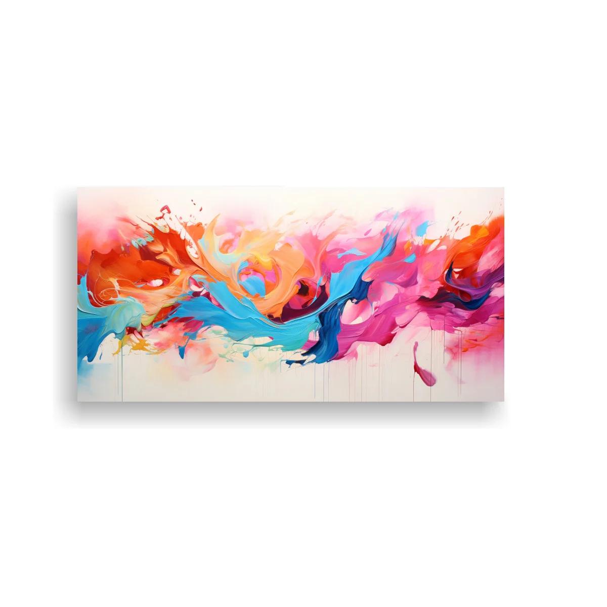 Cuadro abstracción gestual con goteos sutiles