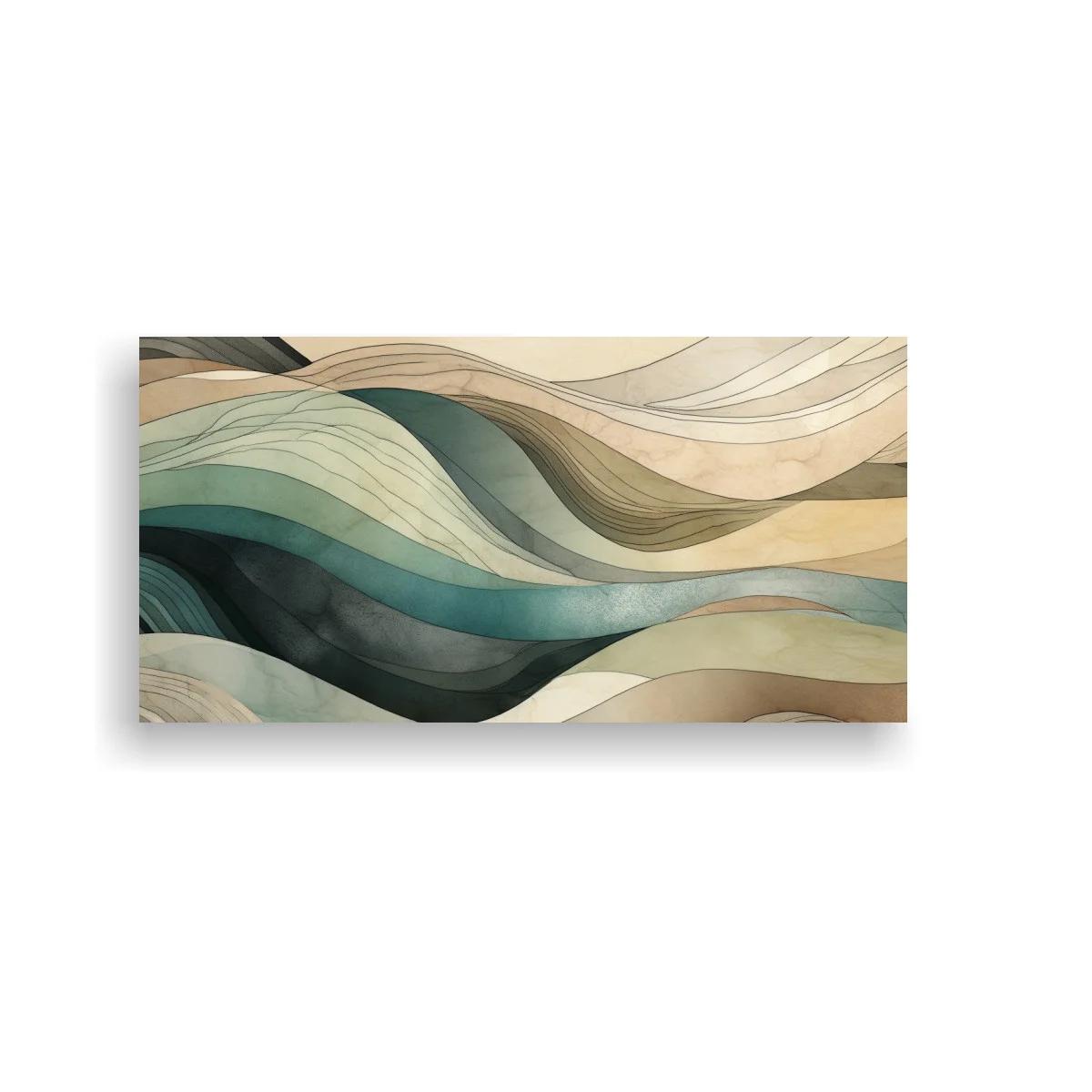 Cuadro ondas abstractas en capas superpuestas
