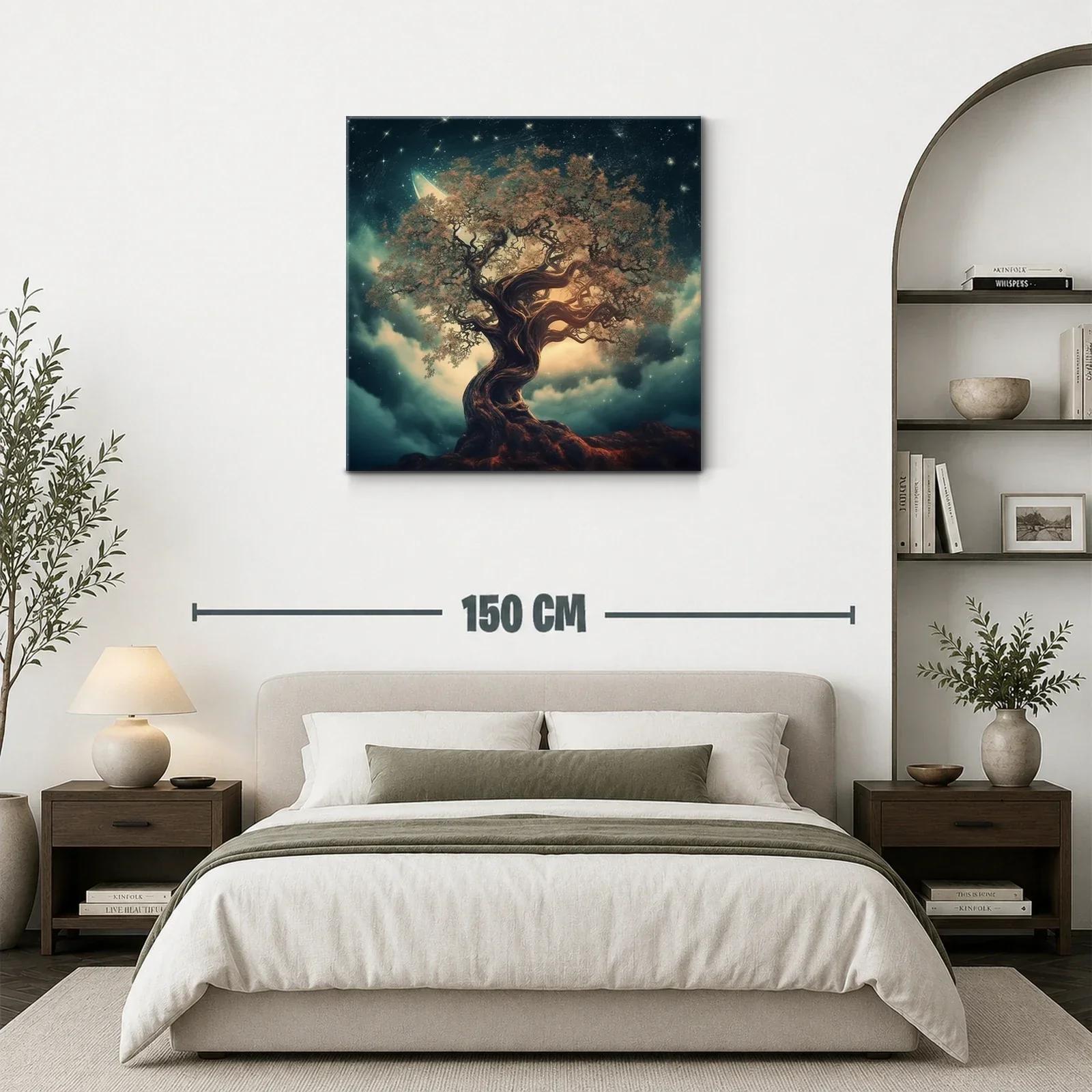 Árbol Fantástico bajo un Cielo Estrellado Nocturno — miniatura 3