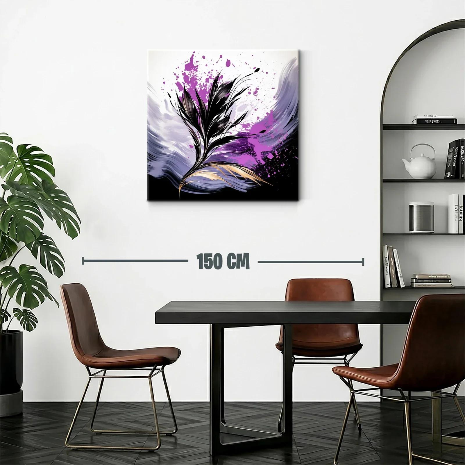 Elegancia floral con dinamismo en tonos púrpura y negro — miniatura 2