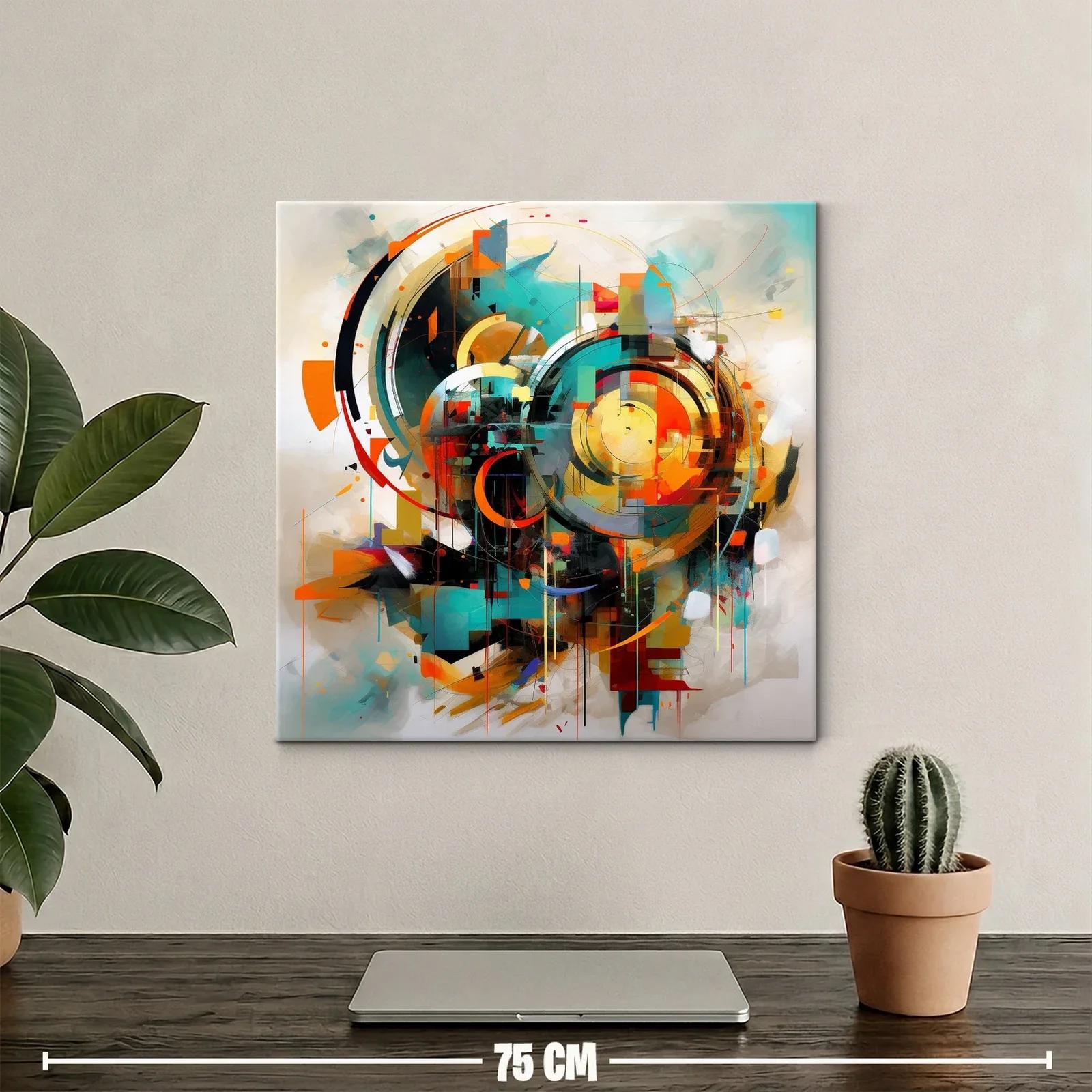 Composición dinámica con formas circulares y paleta vibrante — miniatura 2